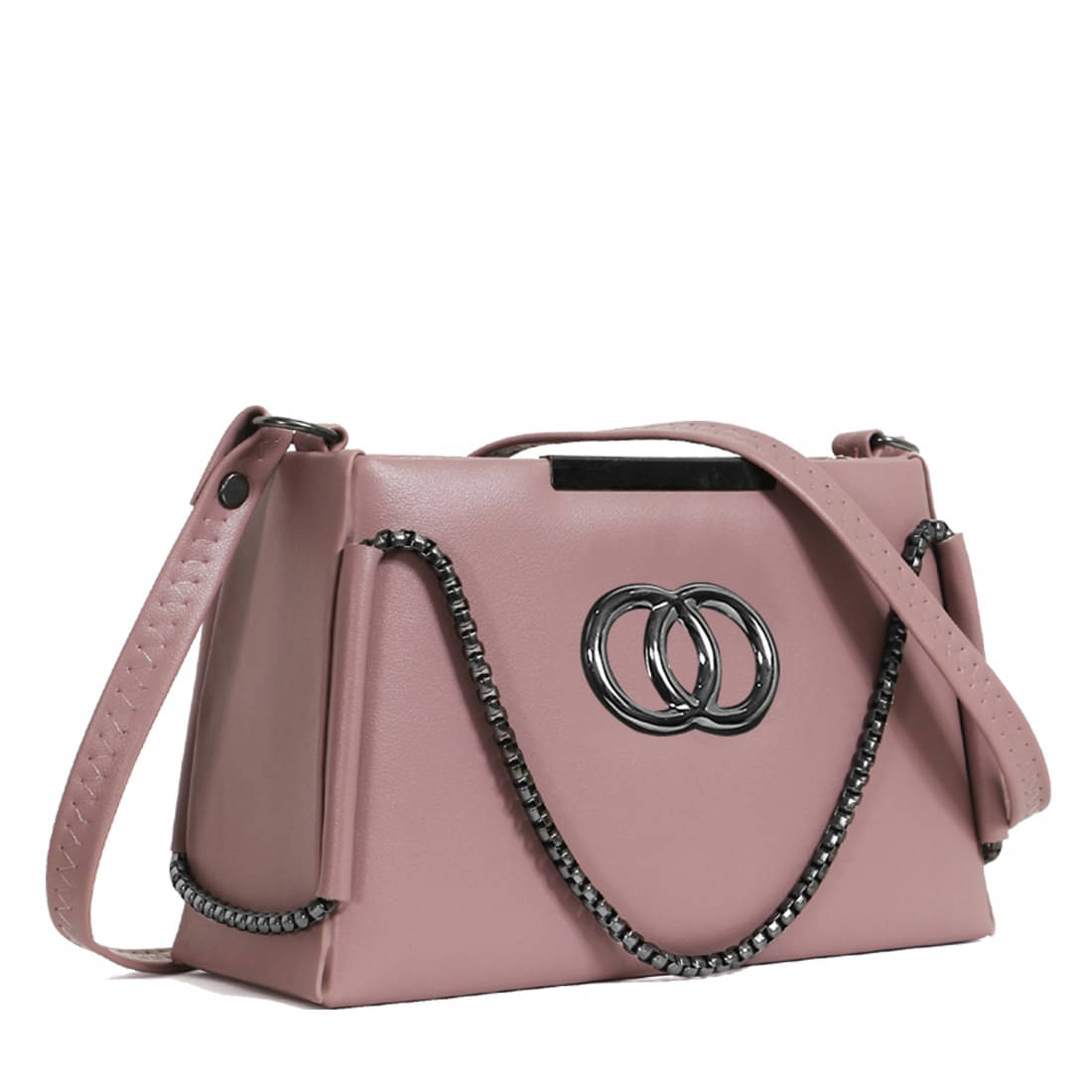     			Zaxcer Sling Bag PU Set of 1 ( Pink )