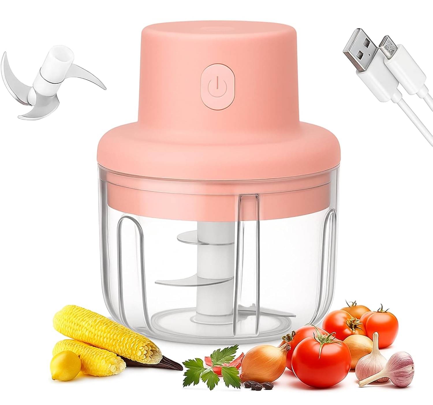 right traders Portable 250ml Mini Electric Food Chopper – USB Rechargeable Garlic, Onion & Vegetable Grinder, Compact Kitchen Processor with Easy Cleaning right traders Portable 250ml Mini Electric Food Chopper – USB Rechargeable Garlic, Onion & Vegetable Grinder, Compact Kitchen Processor with Easy Cleaning