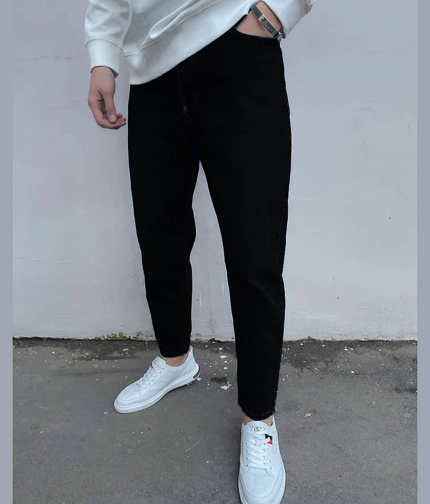 Gazal Fashions Dyed Men's Mom Fit Mid Rise Jeans - Black - Jeans | Buy online on ZillyBuy