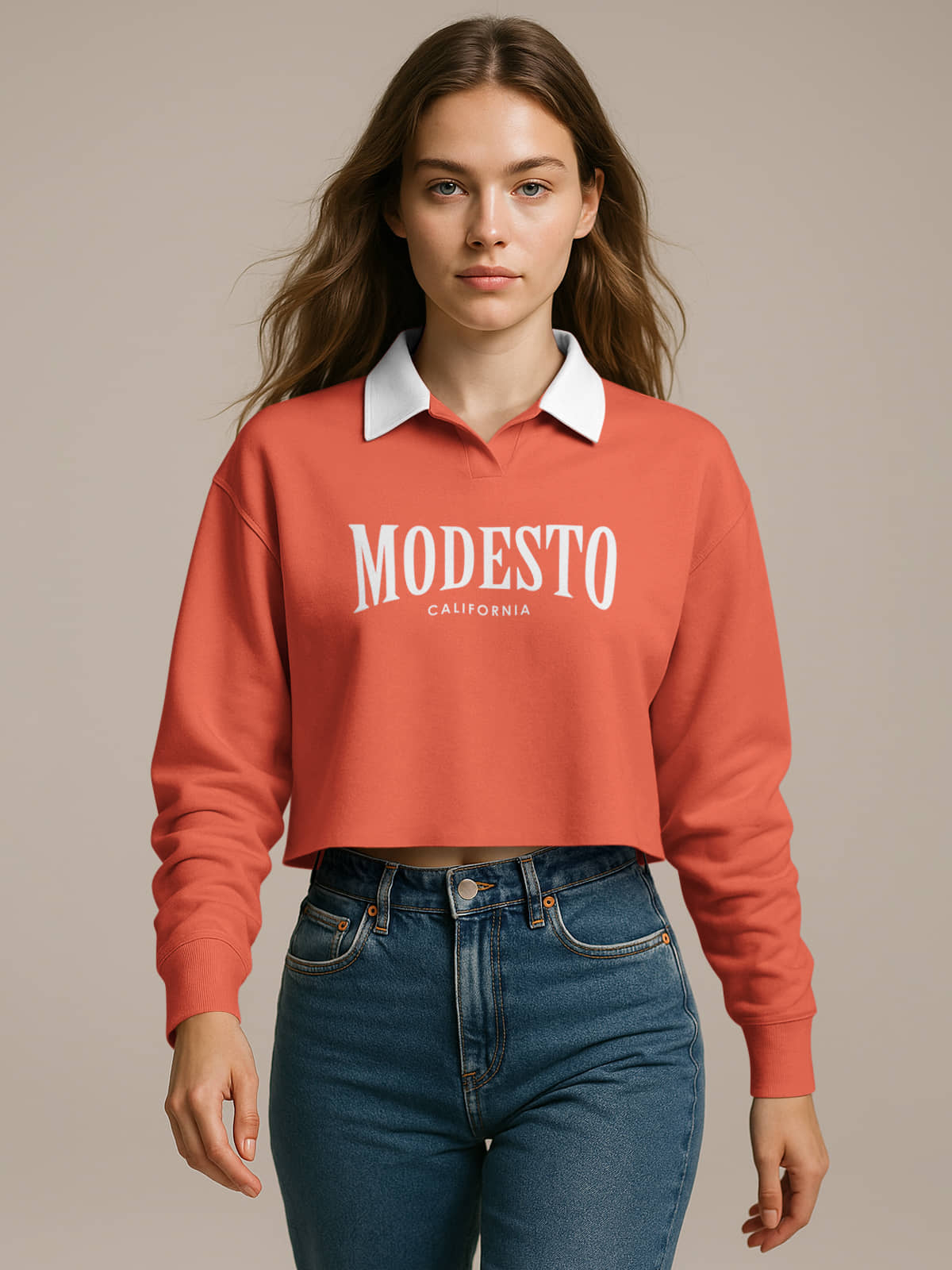 HELLCAT Crop Tshirt for Women Stylish Western | Polo T Shirt for Women Full Sleeves_ Maroon