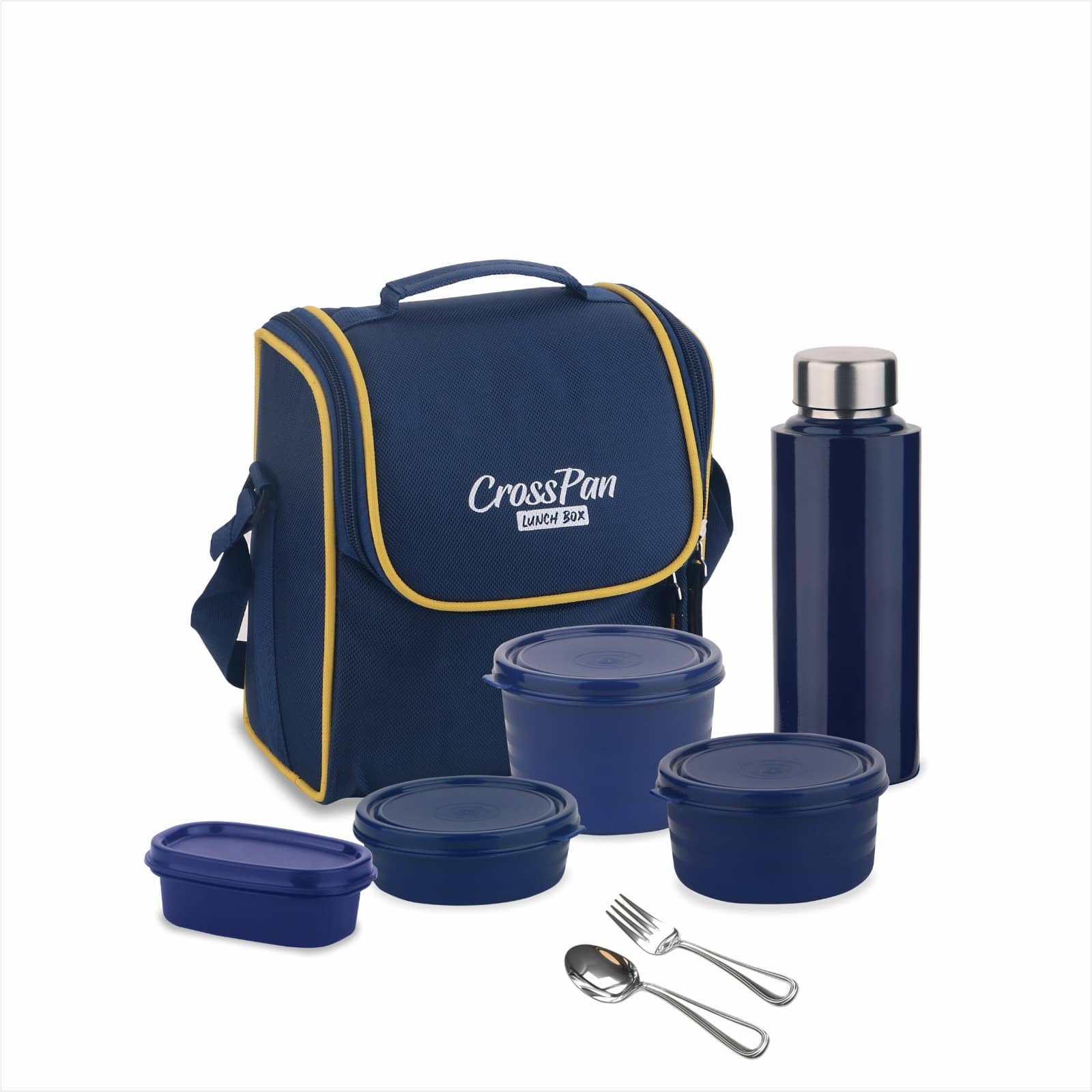 CrossPan Microsafe Tiffin Box Stainless Steel Lunch Box 3 - Container ( Pack of 1 )