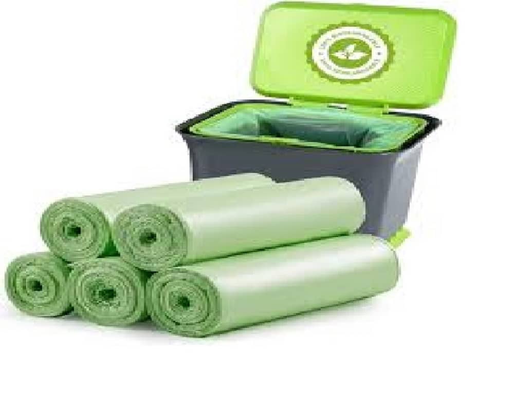 Green Premium Garbage Bags 180 Pcs - Medium Size 19 x 21 Inches|Leakproof|Odour Free|Strong Garbage Bags Medium Size - Pack of 6|30 Pieces Each, Black