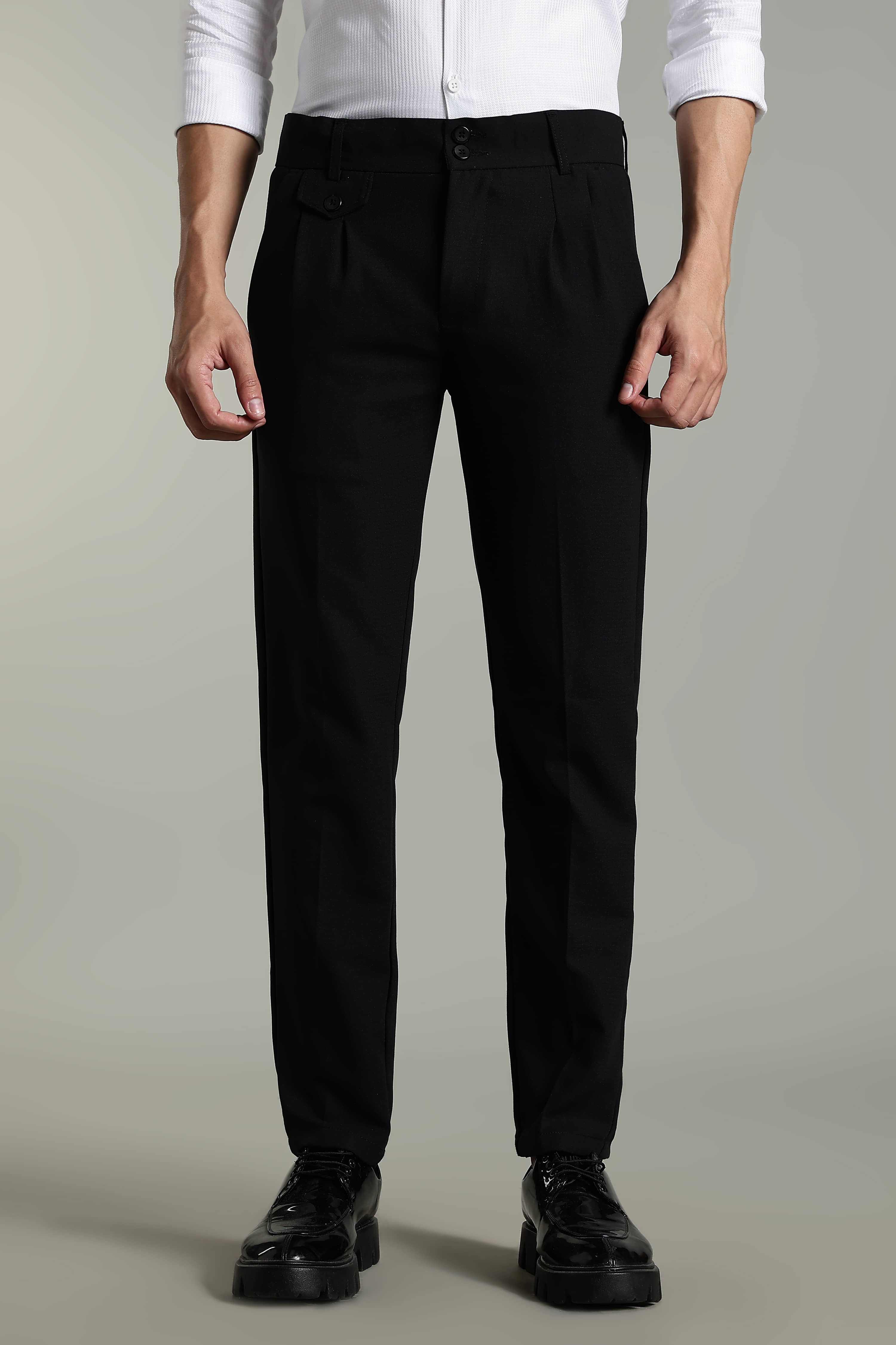 Paul Street Regular Men's Formal Trouser - Black ( Pack of 1 ) - Trousers | Buy online on ZillyBuy
