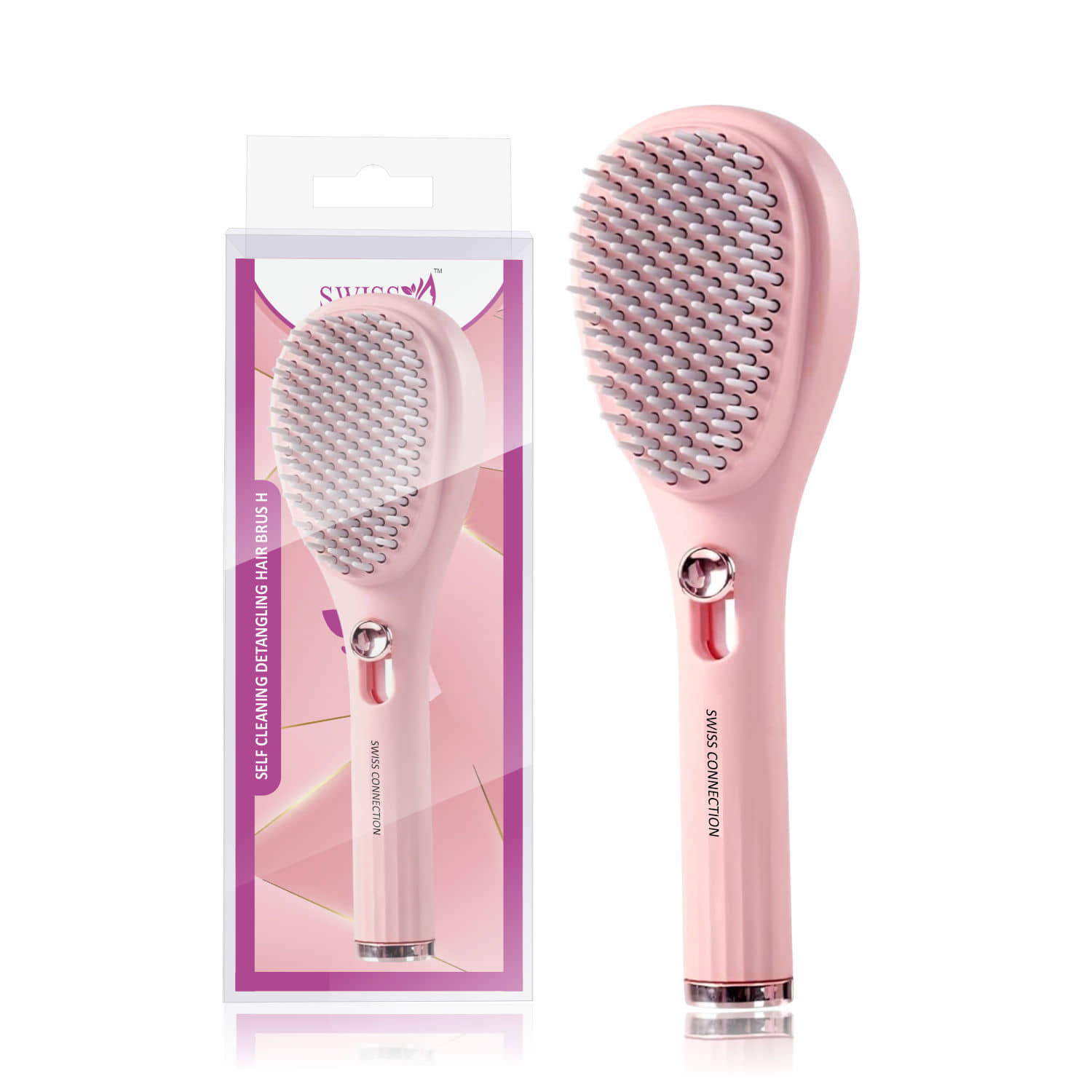 Swiss Connection Bristle Hair Brush For All Hair Types ( Pack of 1 )
