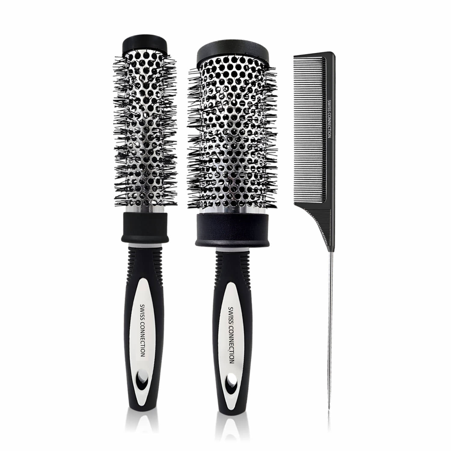 Swiss Connection Round Brush For All Hair Types ( Pack of 3 )