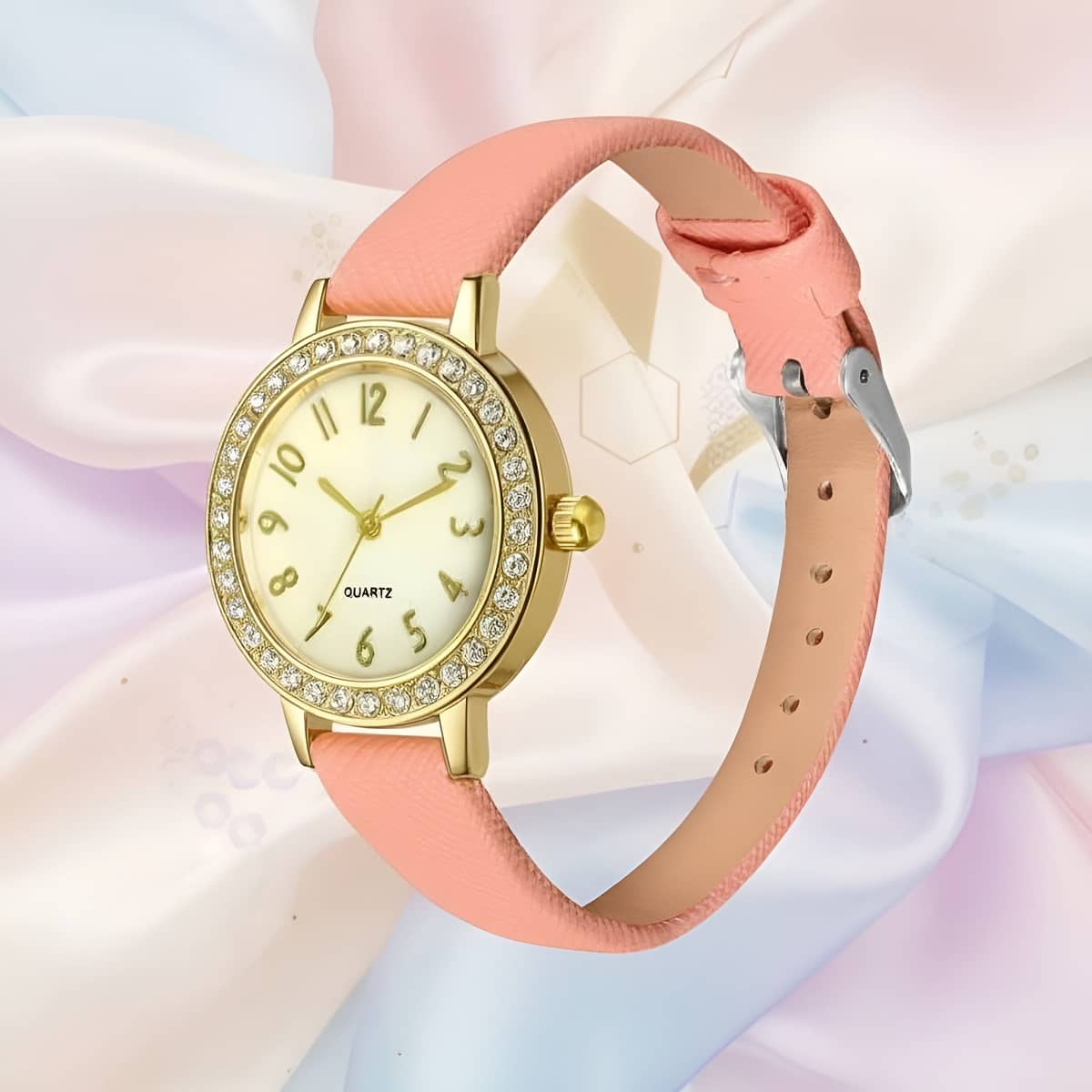 Cosmic Pink Leather Analog Womens Watch