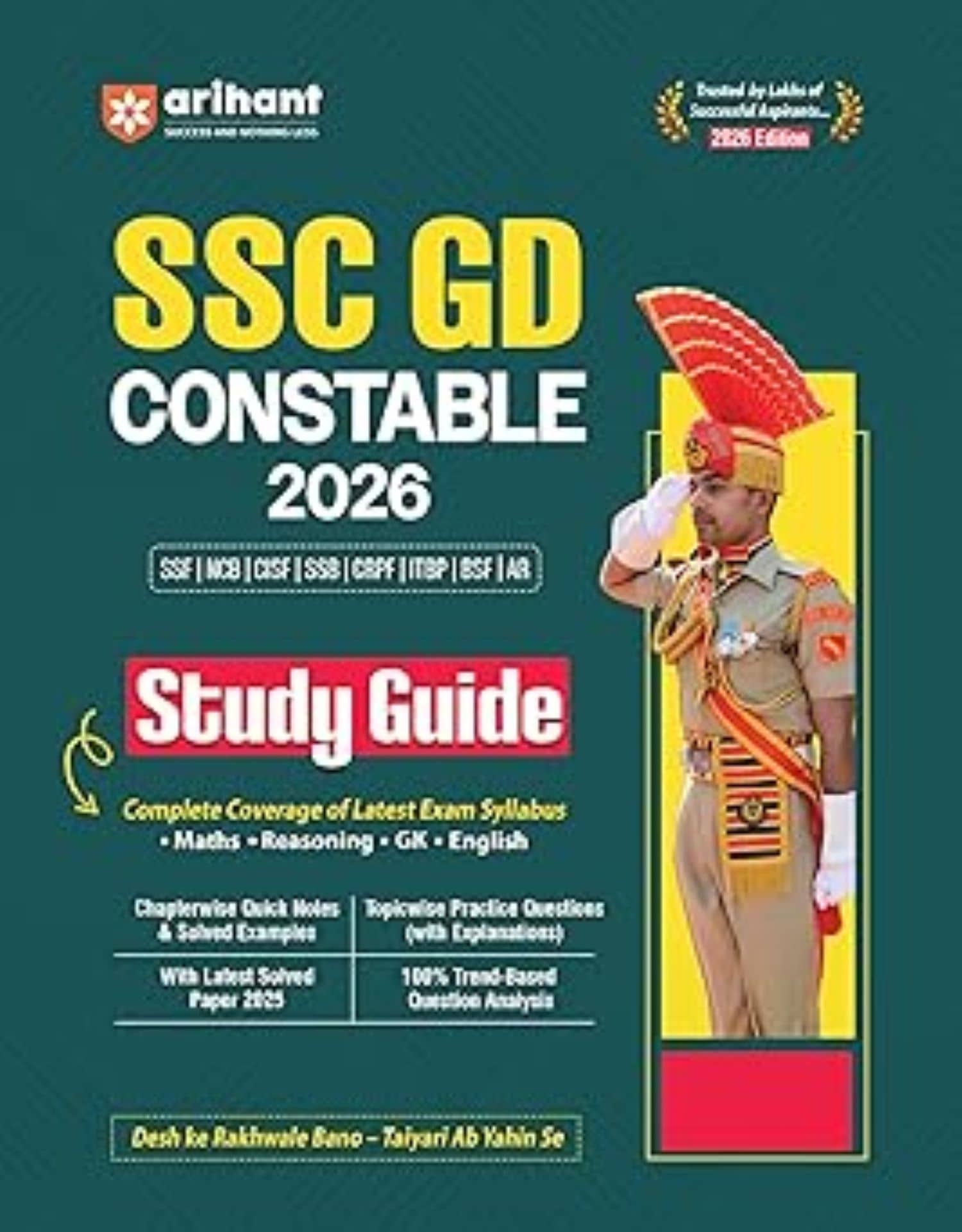 SSC GD Constable Exam 2026 | Study Guide | Chapterwise Quick Notes, 3000+ Practice MCQs & Solved Paper 2025|