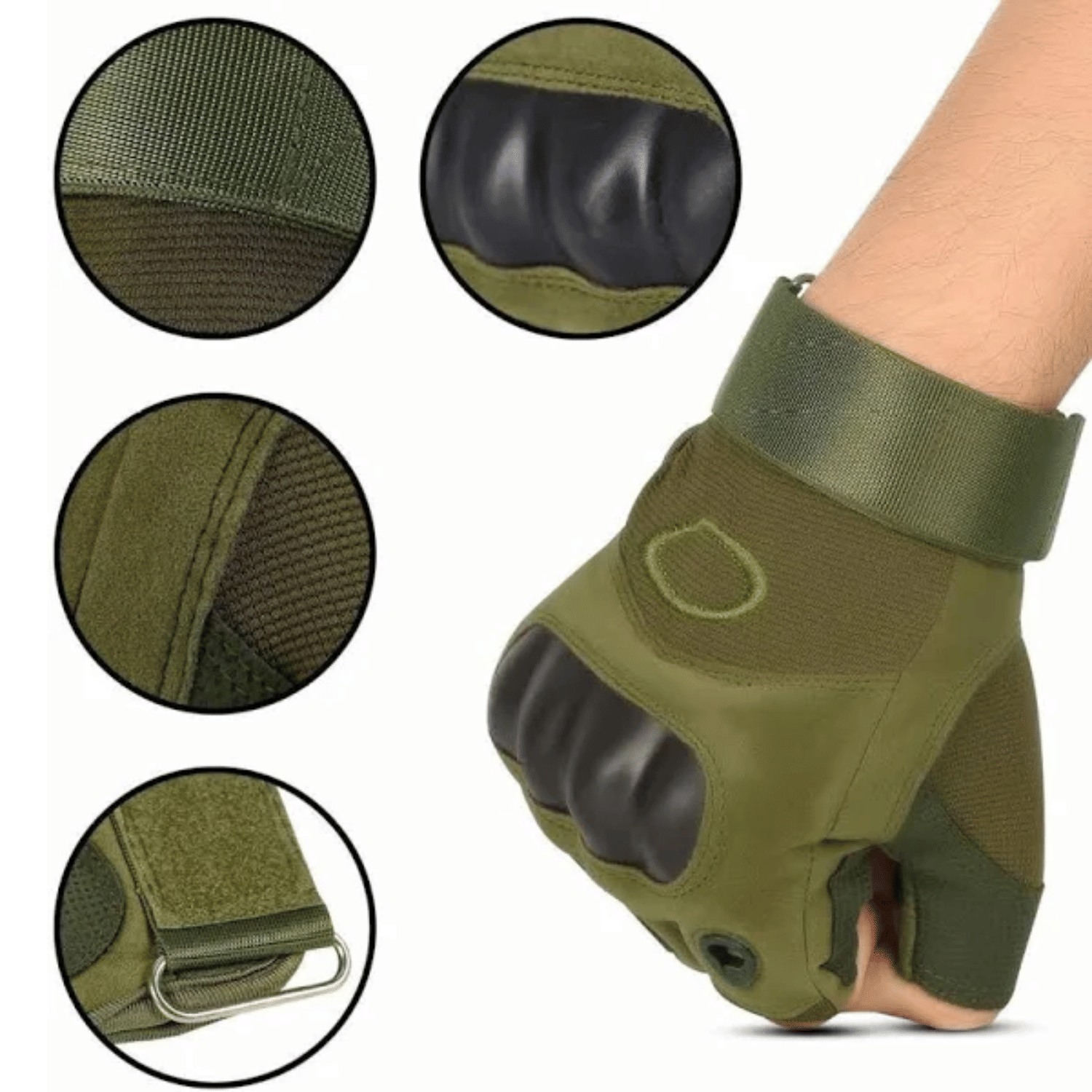 AKSMIT Half Fingers Polyester Riding Gloves ( Pair of 1 )