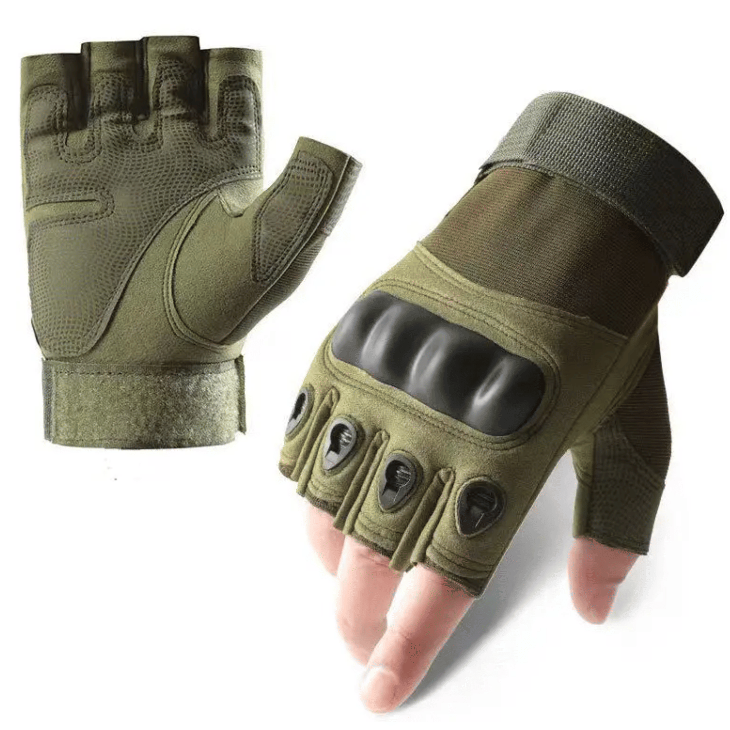 AKSMIT Half Fingers Polyester Riding Gloves ( Pair of 1 )