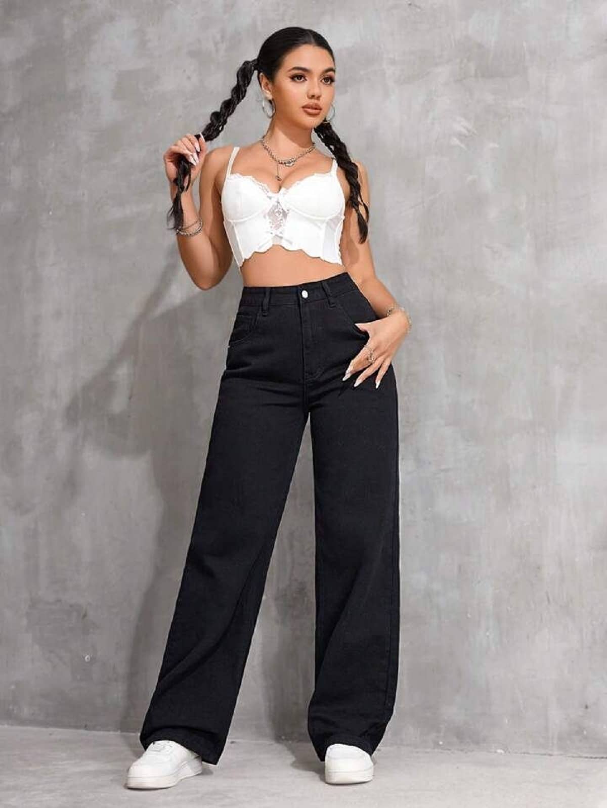 Gazal Fashions Women's Baggy Mid-Rise Jeans ( Black ) - Jeans | Buy online on ZillyBuy