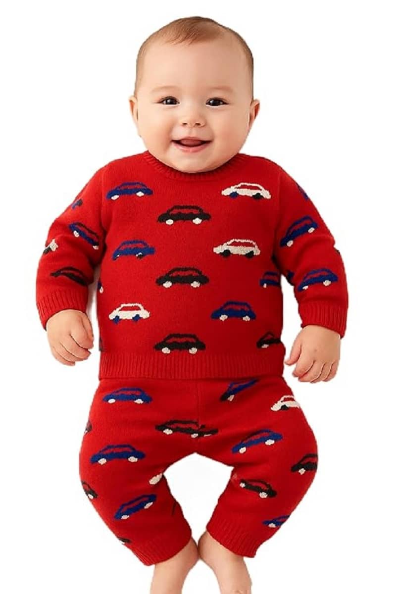 LITTLE PANDA Pack of 1 Unisex for Baby Woollen Sweater ( Red )