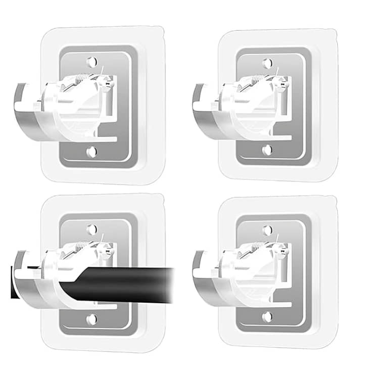 Multi Deal  Self-Adhesive Curtain Rod Holder Hooks, No Drilling Curtain Rod Brackets, Nail-Free Wall Curtain Hooks 4pcs