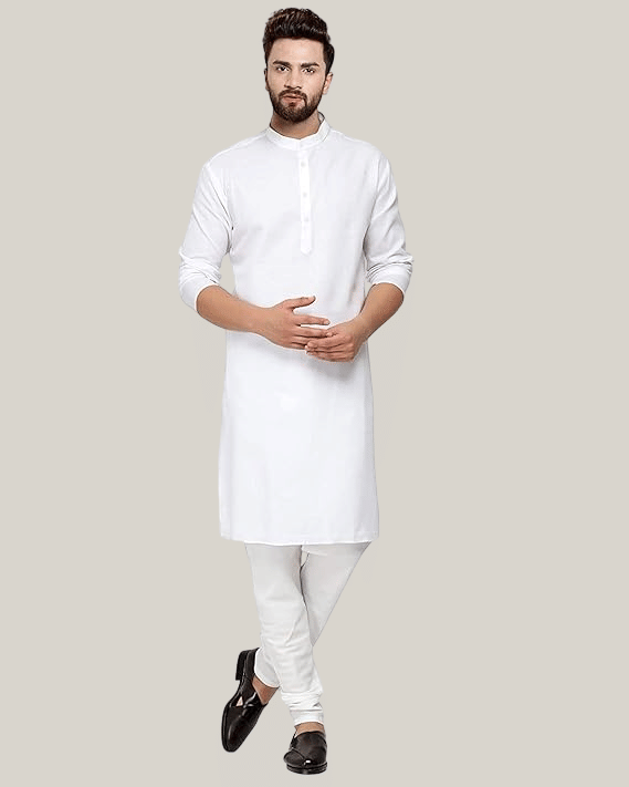 YUG ART Cotton Blend Solid Relaxed Fit Kurta Pyjama Set For Men ( Sky Blue ) - Kurtas & Kurta Sets | Buy online on ZillyBuy