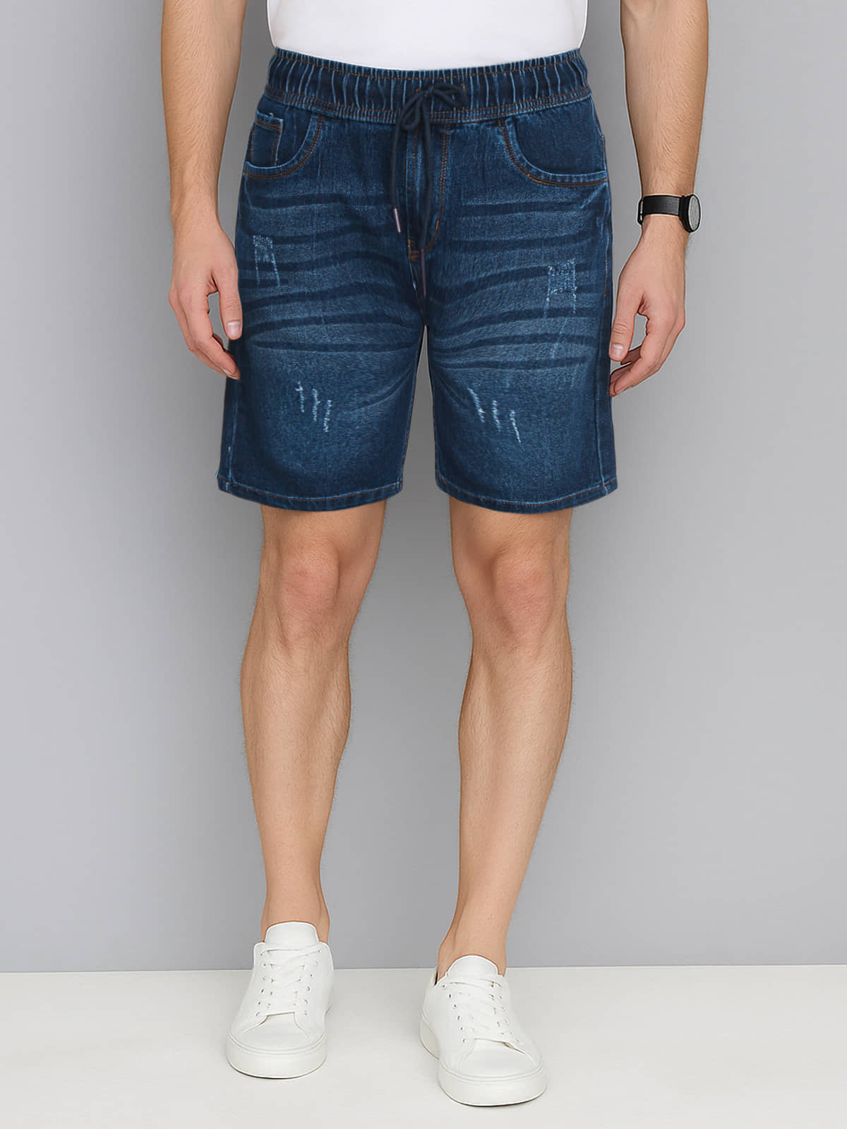 plounge Blue Denim Men's Shorts ( Pack of 1 ) - Shorts | Buy online on ZillyBuy