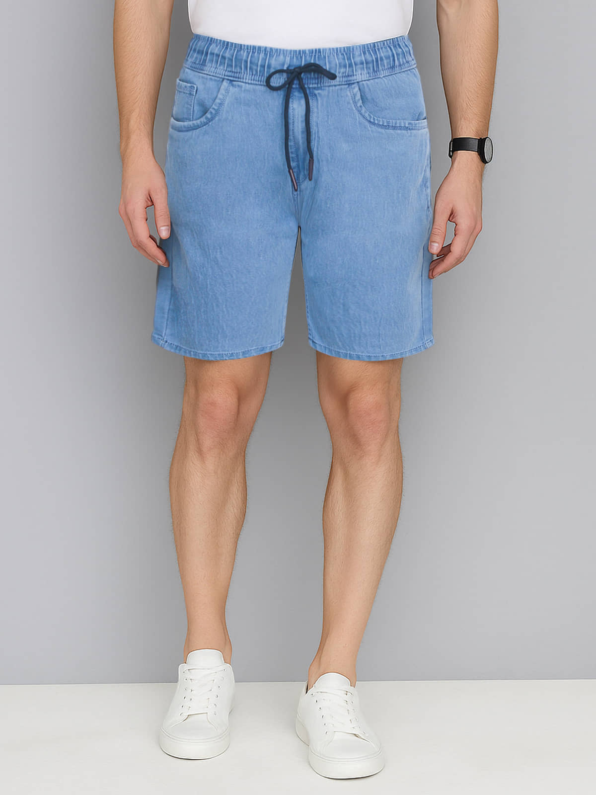 plounge Blue Denim Men's Shorts ( Pack of 1 ) - Shorts | Buy online on ZillyBuy