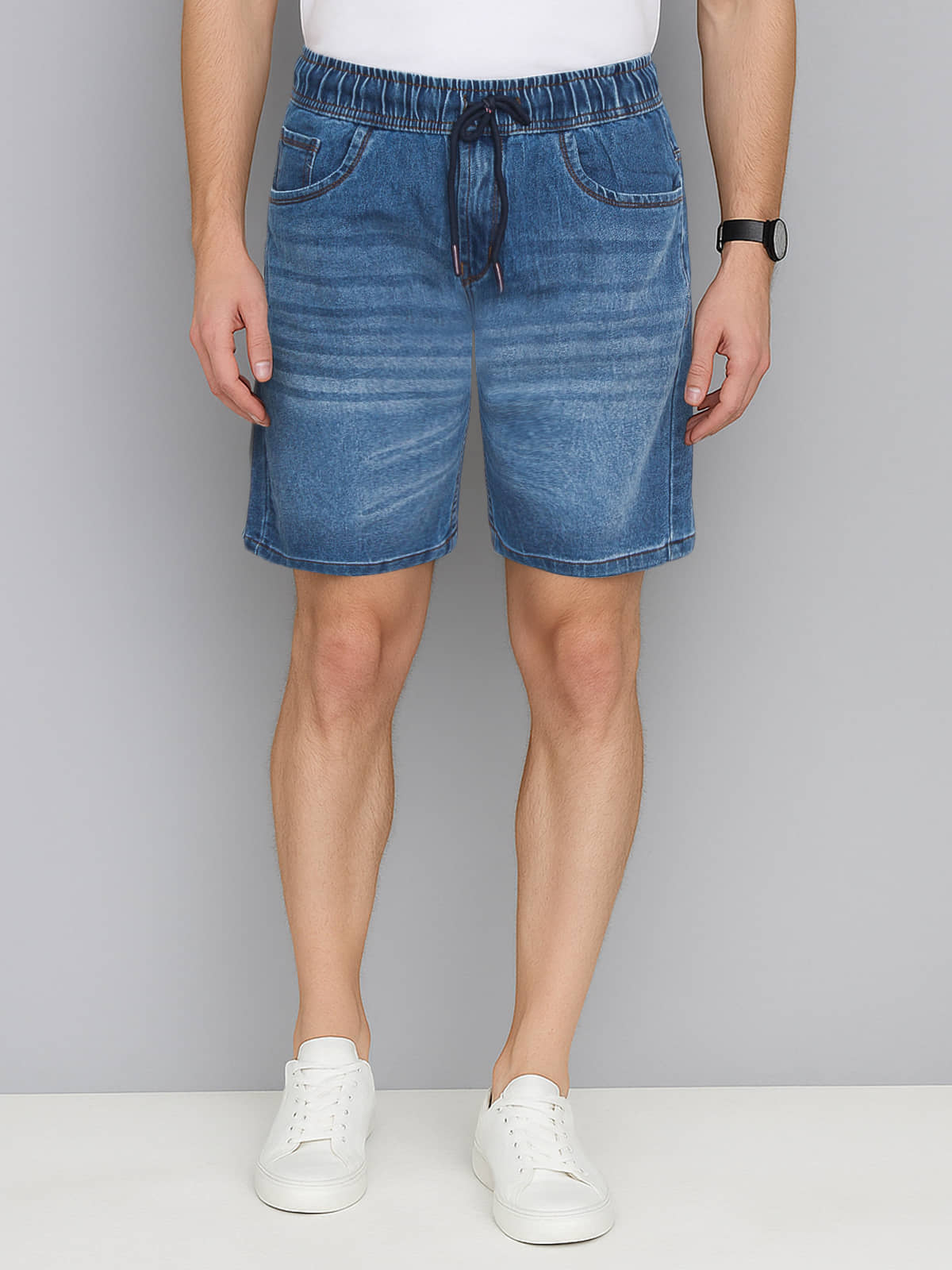 plounge Blue Denim Men's Shorts ( Pack of 1 ) - Shorts | Buy online on ZillyBuy