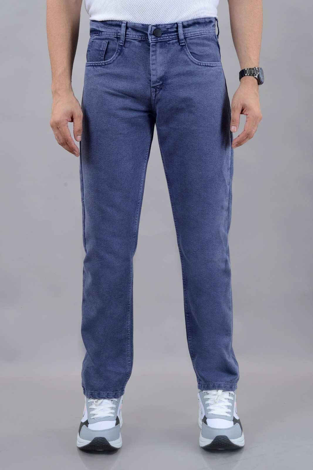 MOUDLIN Slim Fit Self Design Men's Jeans - Light Grey ( Pack of 1 ) - Jeans | Buy online on ZillyBuy