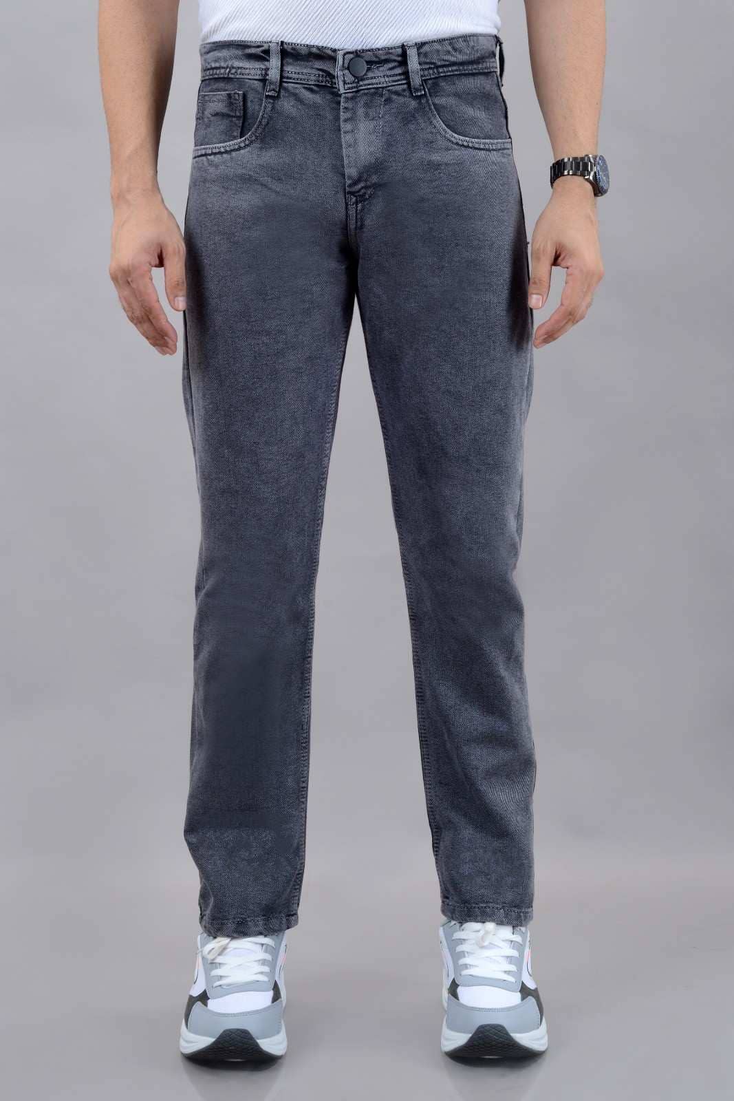 MOUDLIN Slim Fit Self Design Men's Jeans - Dark Grey ( Pack of 1 ) - Jeans | Buy online on ZillyBuy