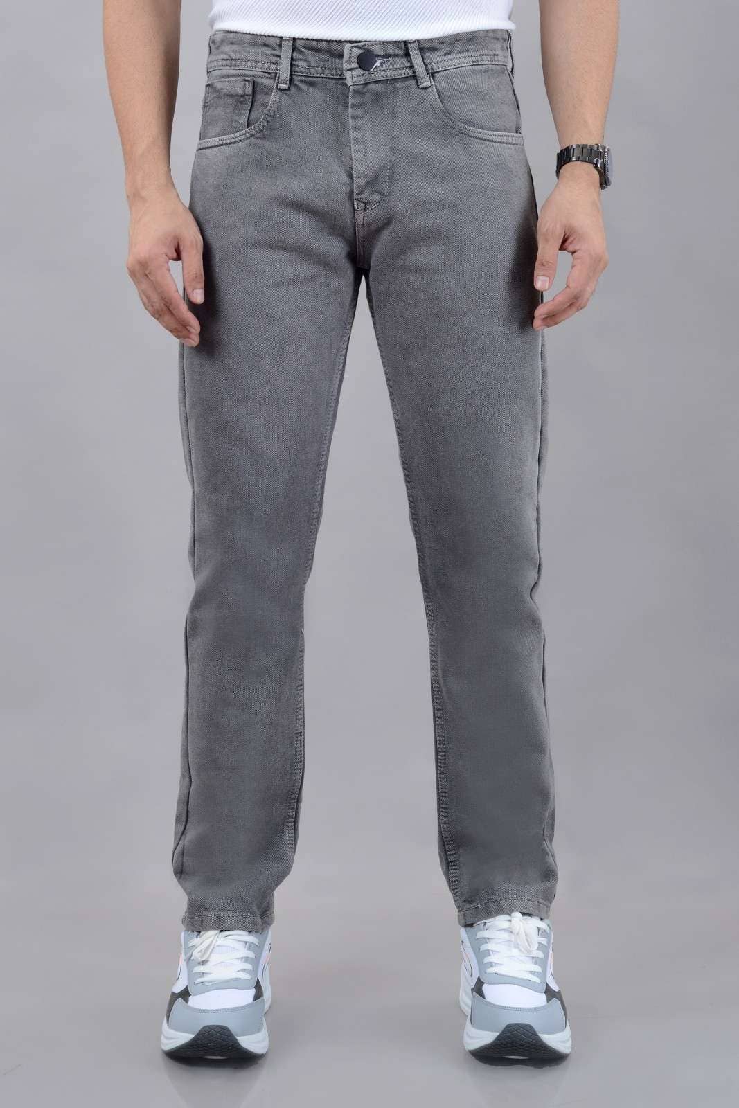 MOUDLIN Slim Fit Self Design Men's Jeans - Grey ( Pack of 1 ) - Jeans | Buy online on ZillyBuy