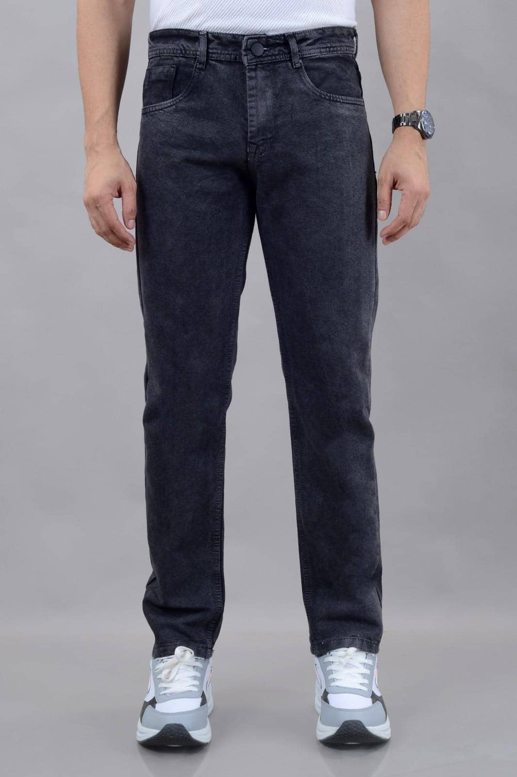 MOUDLIN Slim Fit Self Design Men's Jeans - Black ( Pack of 1 ) - Jeans | Buy online on ZillyBuy