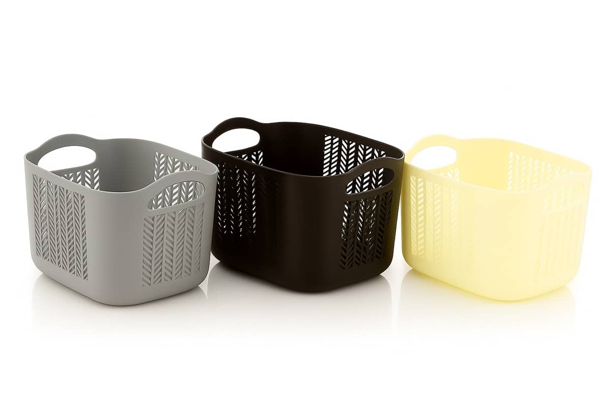 Plastic 3 Pic Multi Purpose Handle Basket Use For Kitchen / Bedroom / Bathroom / Stationery / Wardrobe / Fruit & Vegetable Storage Basket Set Of 3 - 500 ML EACH