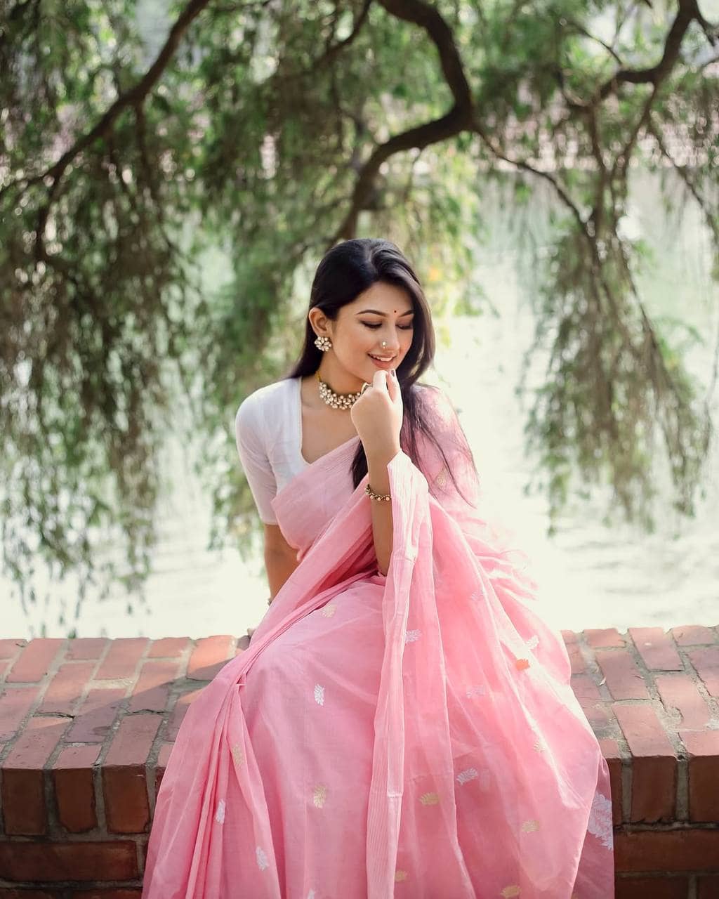 fab woven Art Silk Woven Design Banarasi saree With Unstitched Blouse Piece ( Pink ) - Sarees | Buy online on ZillyBuy