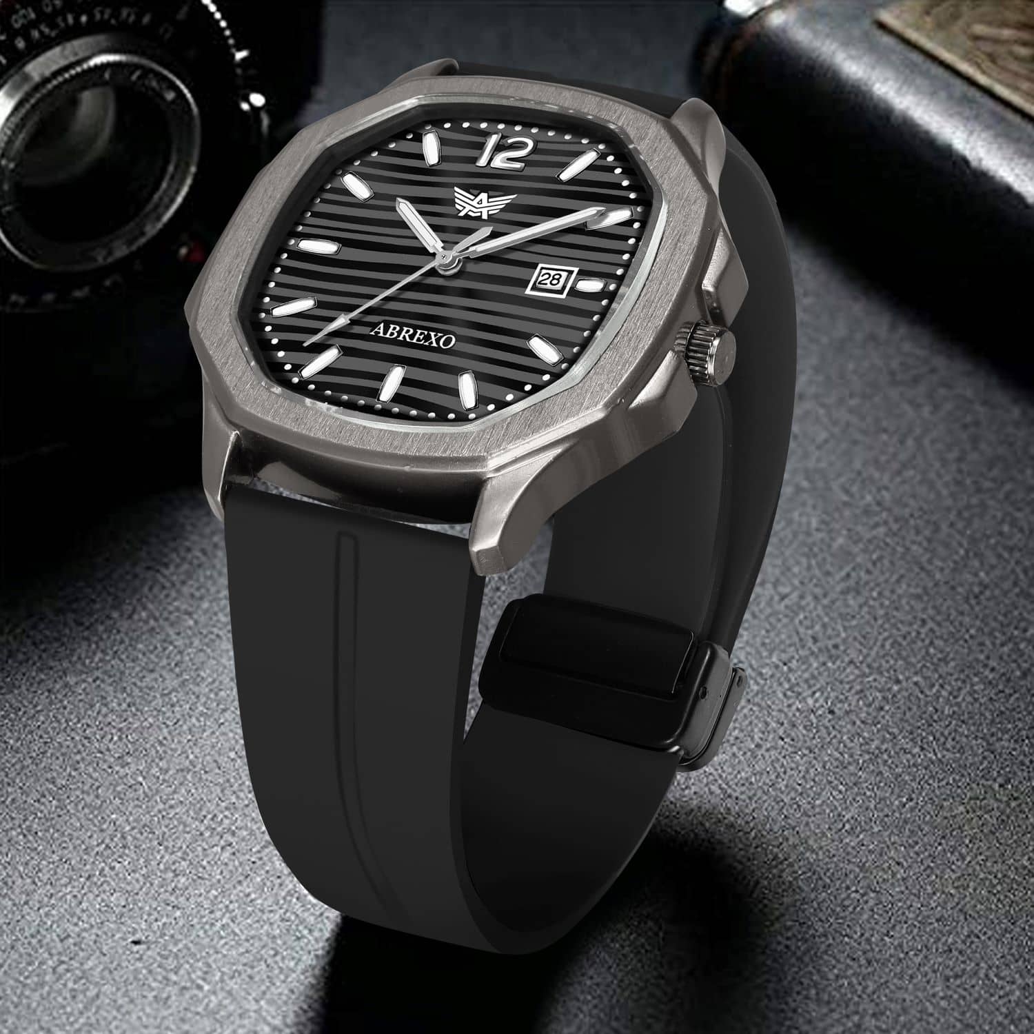 Abrexo Black Silicon Analog Men's Watch