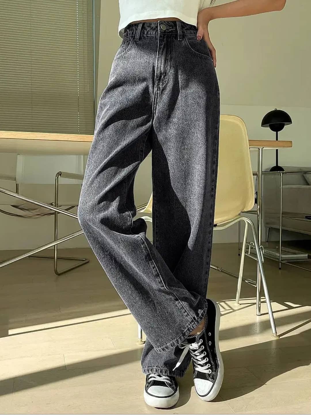 Gazal Fashions Women's Boyfriend Fit High-Rise Jeans ( Charcoal ) - Jeans | Buy online on ZillyBuy