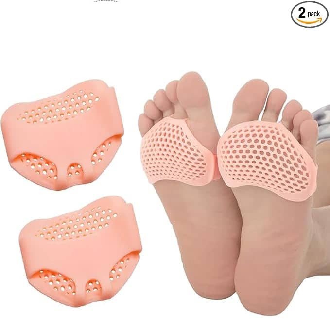 Multi DealSilicone Gel Half Toe Sleeve Anti-Skid Forefoot Soft Pads for Pain Relief heel front socks (1 pair)