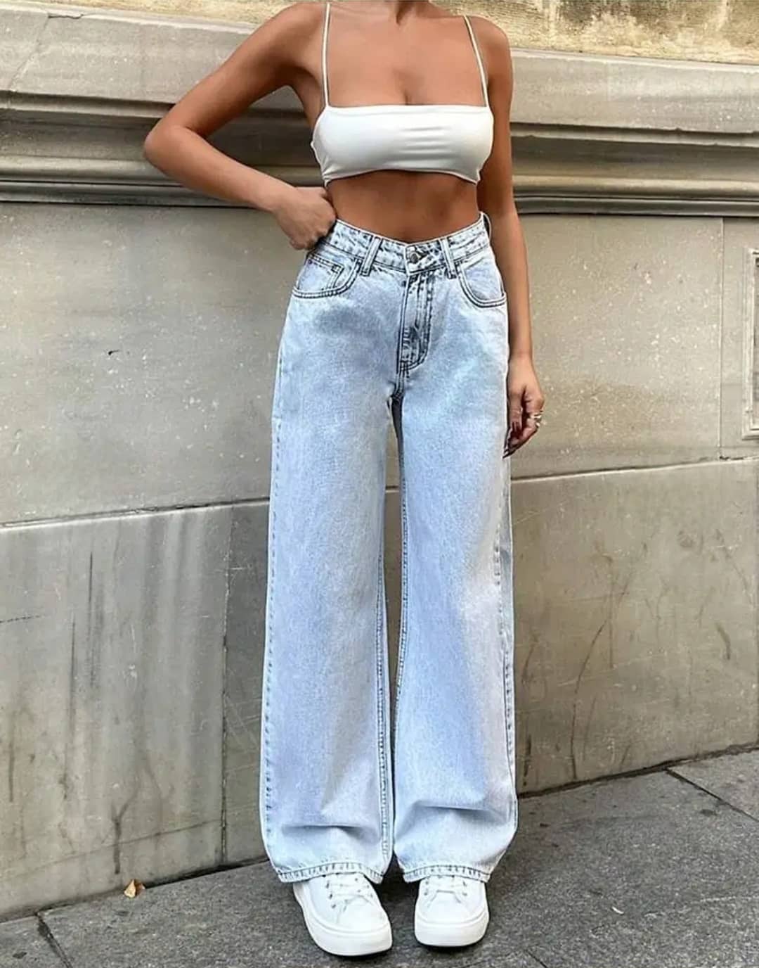 Gazal Fashions Women's Baggy High-Rise Jeans ( Ice Blue ) - Jeans | Buy online on ZillyBuy