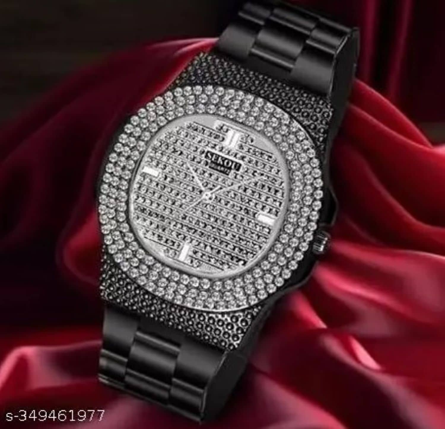 Fadiso Fashion Black Stainless Steel Analog Men's Watch