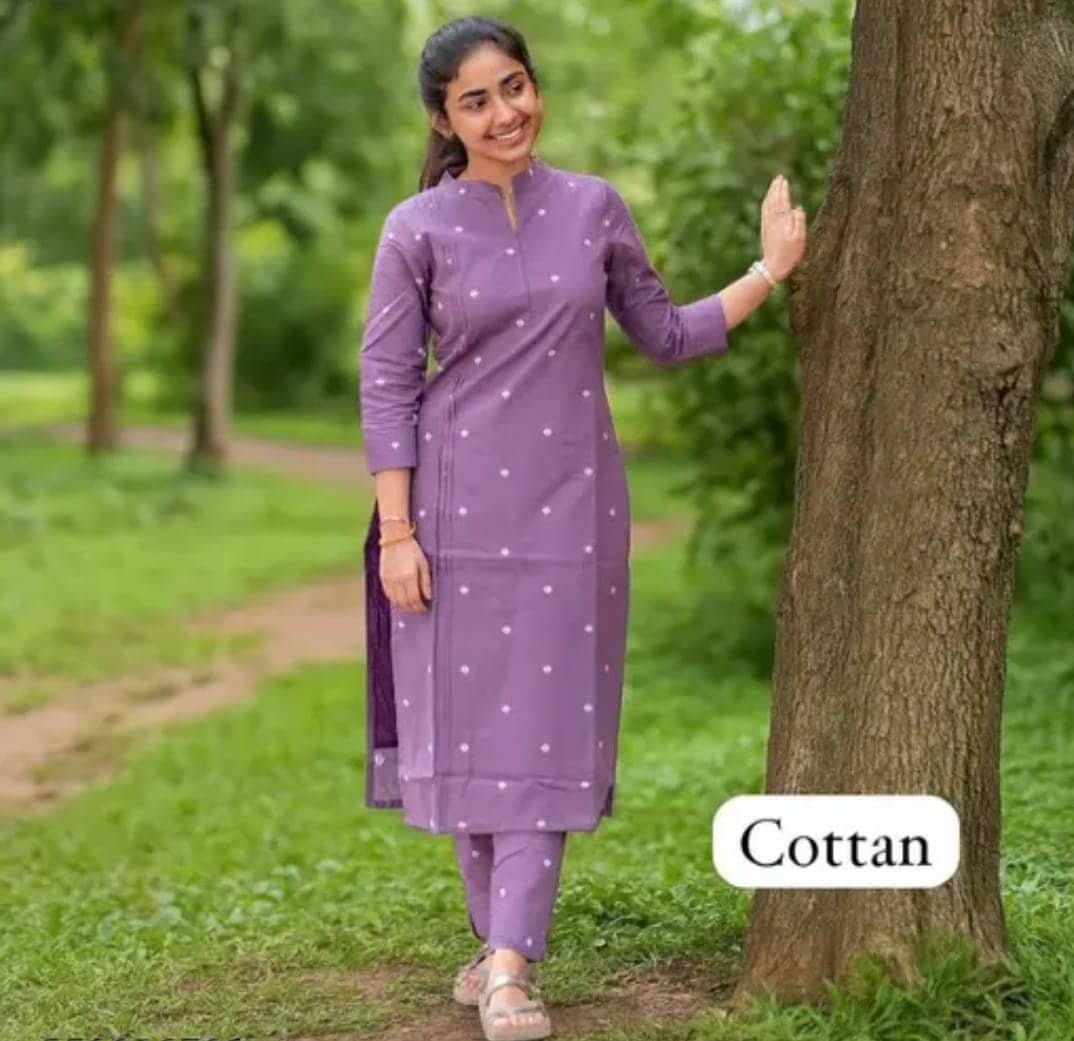 JABAK CREATION Women Rayon Printed Straight Kurti With Pants ( Purple )