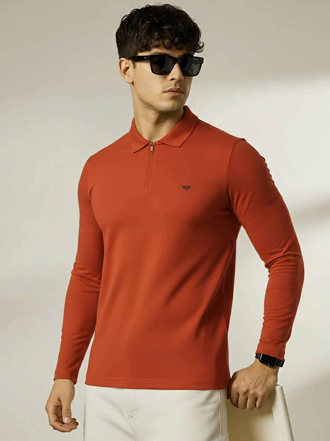 Riss Men Cotton Blend Regular Fit Solid Polo T Shirt ( Teal Blue )