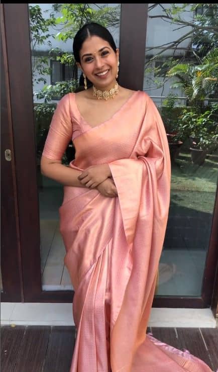 fab woven Art Silk Woven Design Banarasi saree With Unstitched Blouse Piece ( Peach ) - Sarees | Buy online on ZillyBuy