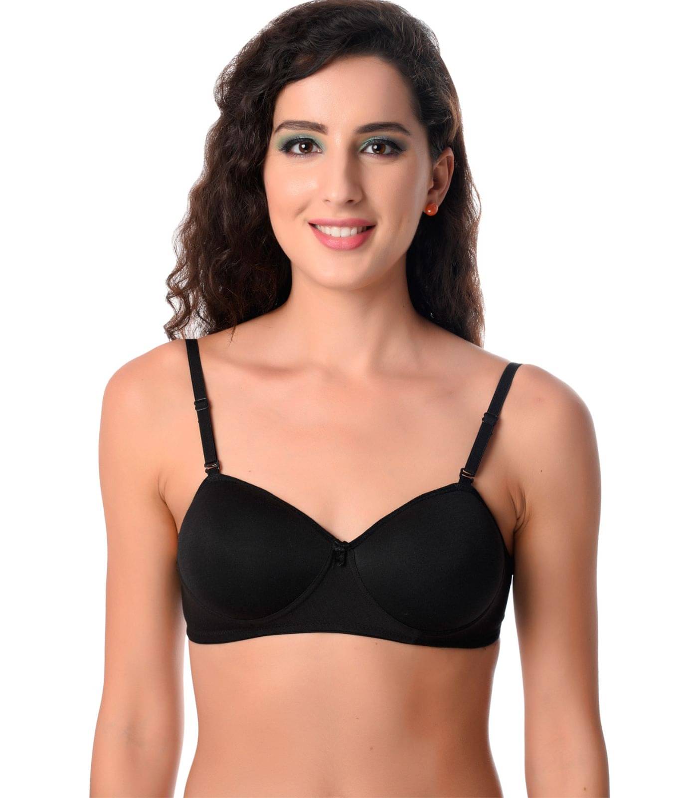ADORNSTAR Pack of 1 Cotton Lightly Padded Everyday Bra For Women ( Black ) ADORNSTAR Pack of 1 Cotton Lightly Padded Everyday Bra For Women ( Black )