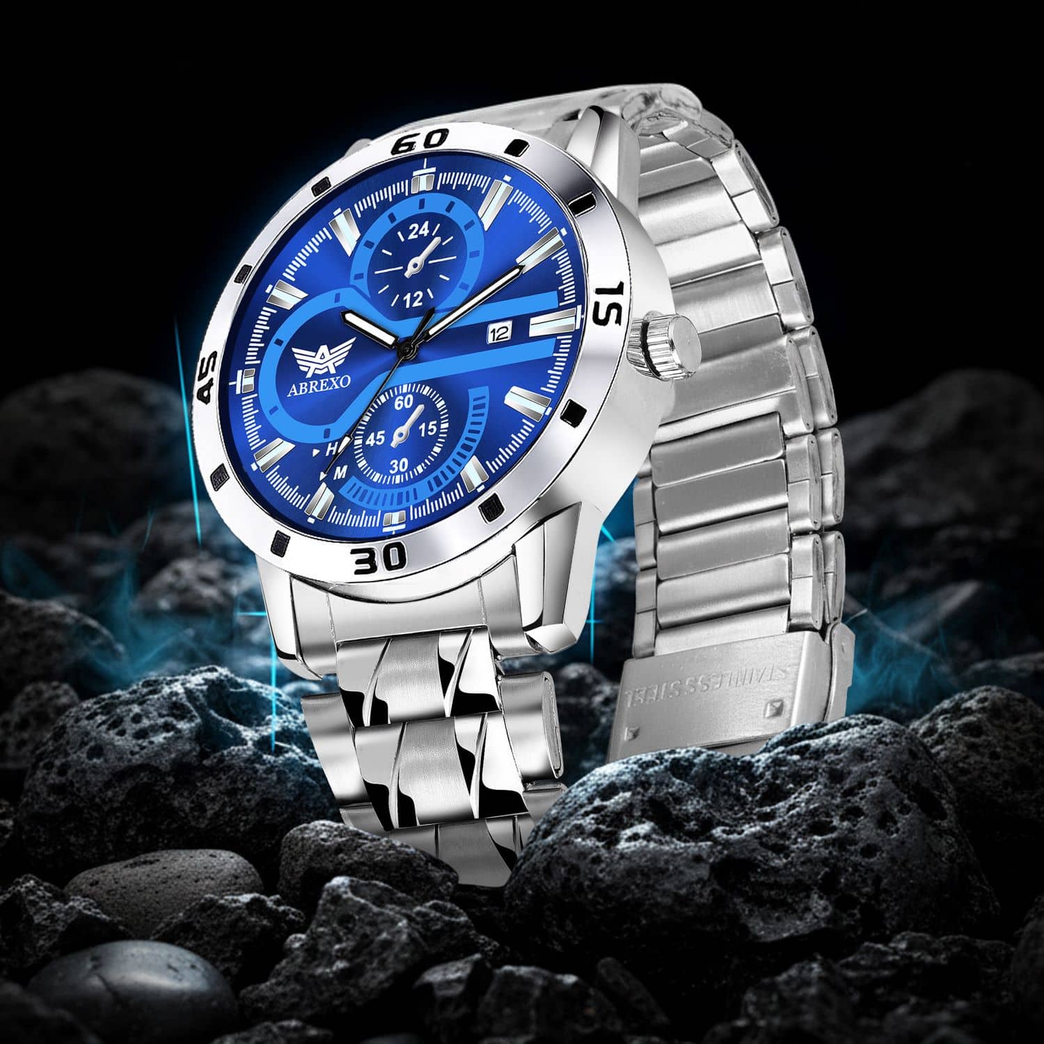 Abrexo Silver Stainless Steel Analog Men's Watch