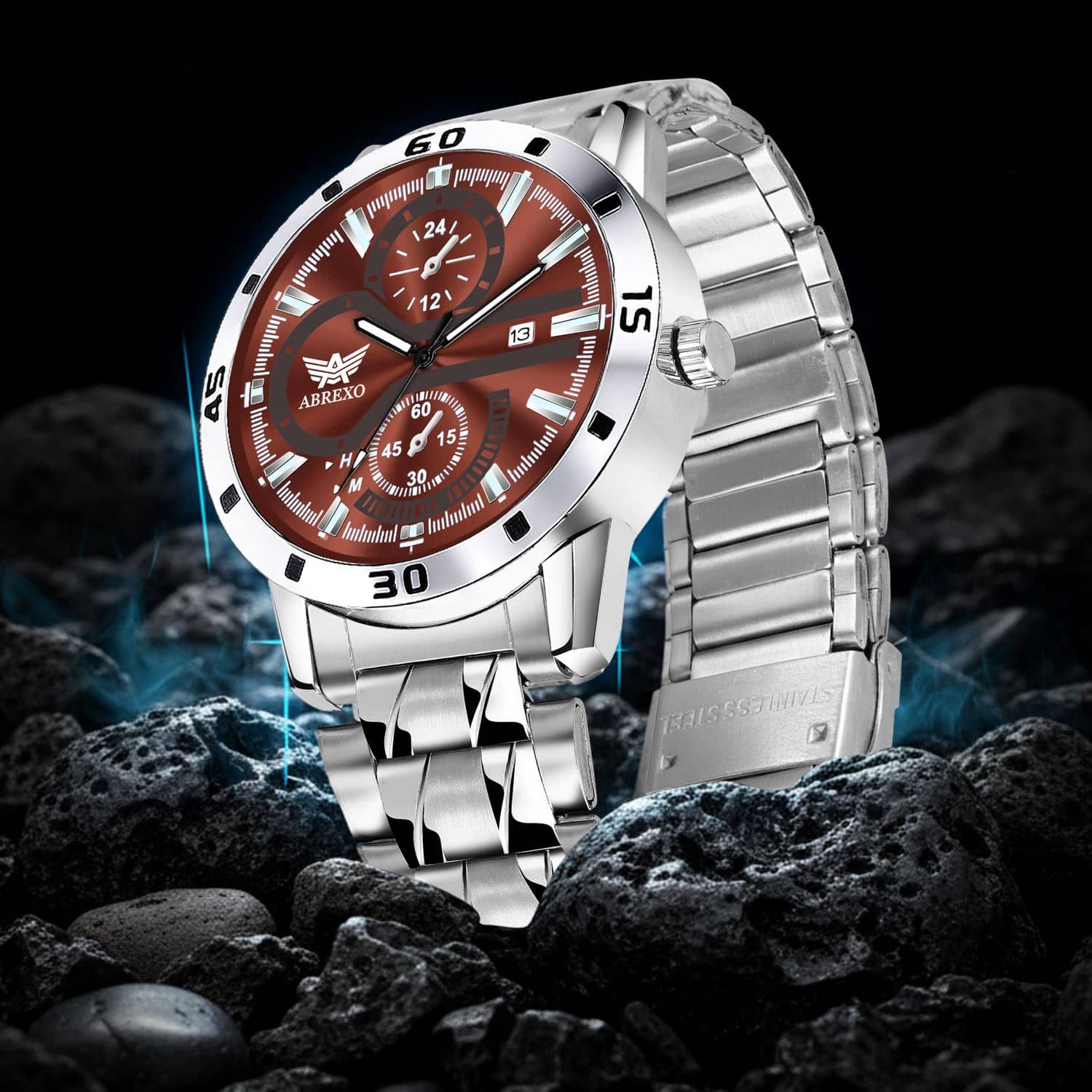 Abrexo Silver Stainless Steel Analog Men's Watch