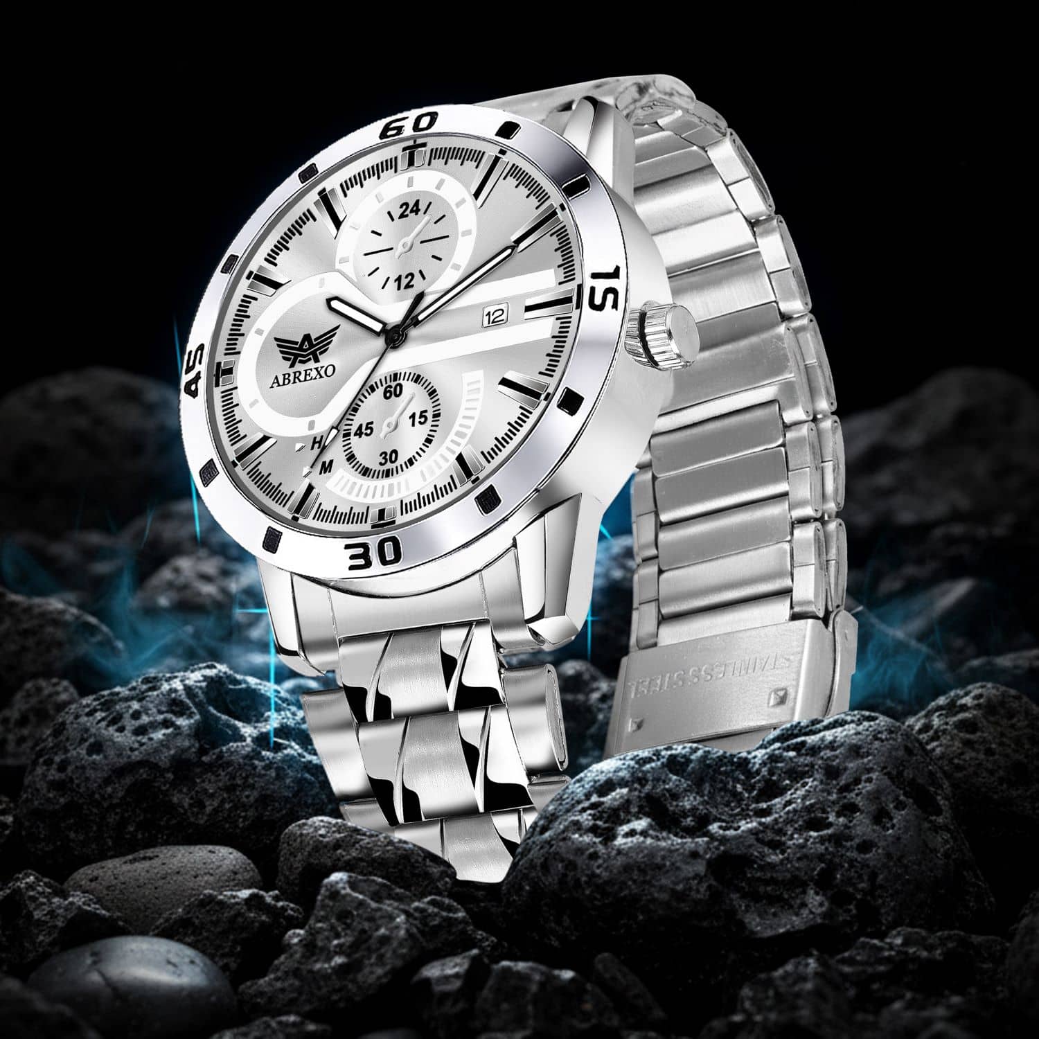 Abrexo Silver Stainless Steel Analog Men's Watch