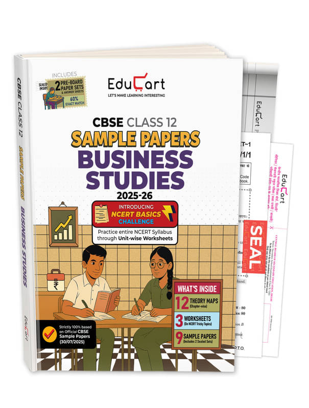 Educart CBSE Sample Paper Class 12 2025-26 – Business Studies (Based on latest CBSE Sample Papers Released on 30-07-25) For 2026 Board Exam Educart CBSE Sample Paper Class 12 2025-26 – Business Studies (Based on latest CBSE Sample Papers Released on 30-07-25) For 2026 Board Exam