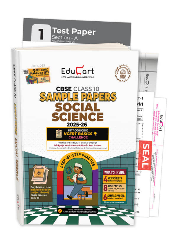 Educart CBSE Sample Paper Class 10 2025-26 Social Science (Introducing exclusive step-by-step new practice concept on 2026 pattern)