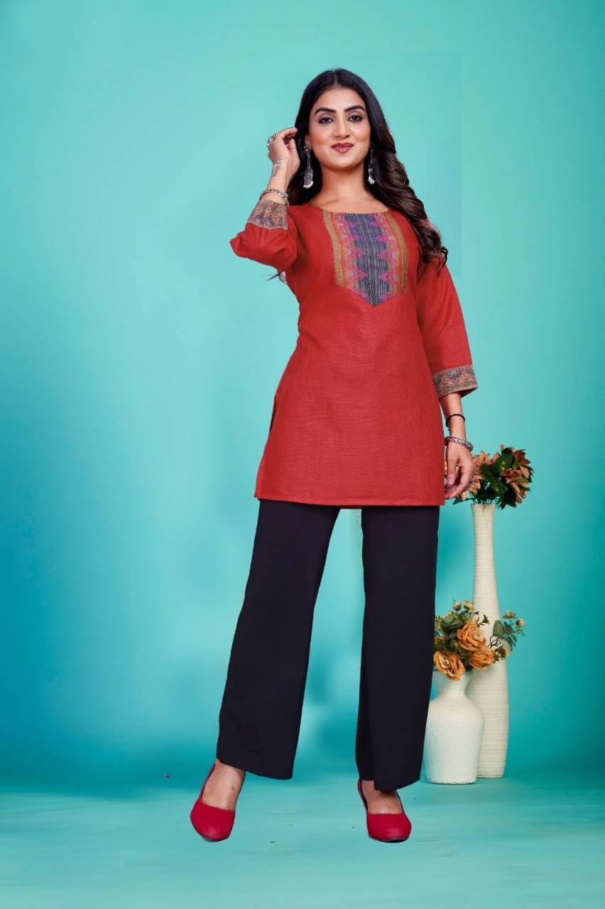 Fashionfricks Women's Cotton Regular Top ( Red ) Fashionfricks Women's Cotton Regular Top ( Red )