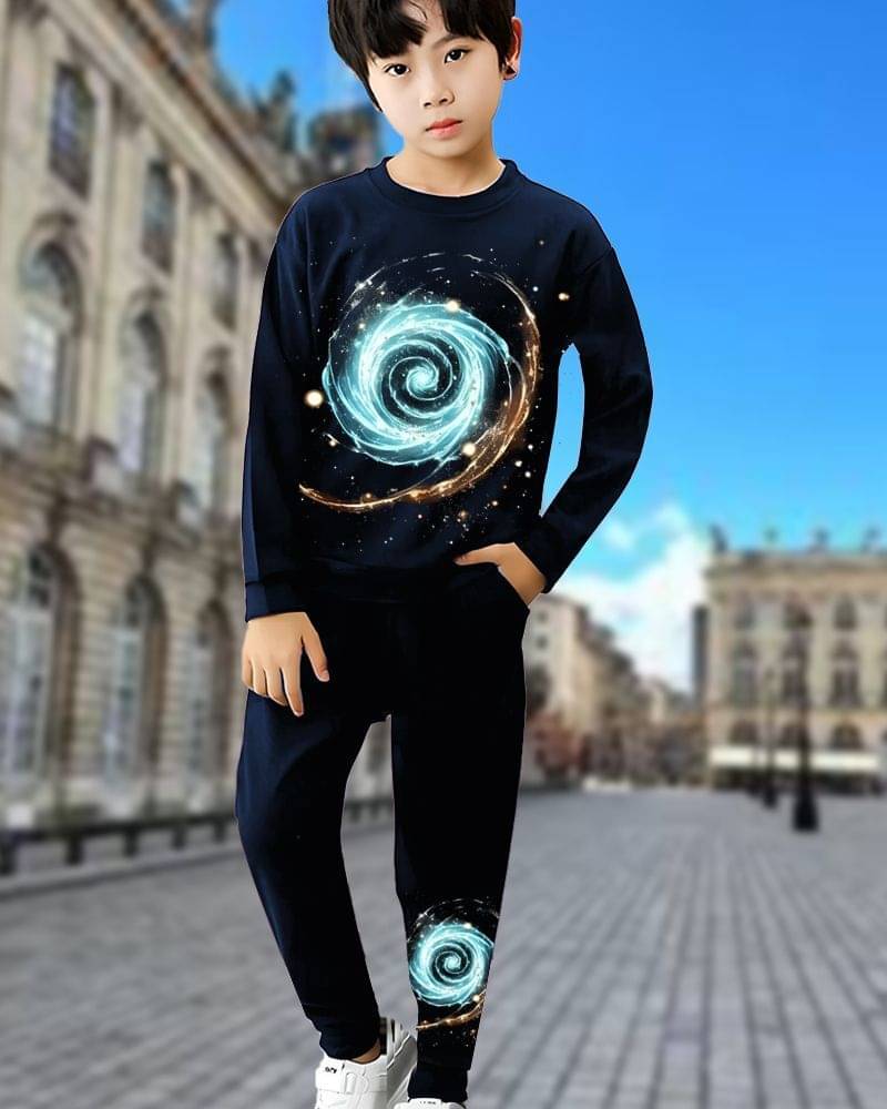 Fast Colors Cotton Blend Printed T-shirt With Trackpants Co-Ord Set For Boys ( Navy ) Fast Colors Cotton Blend Printed T-shirt With Trackpants Co-Ord Set For Boys ( Navy )