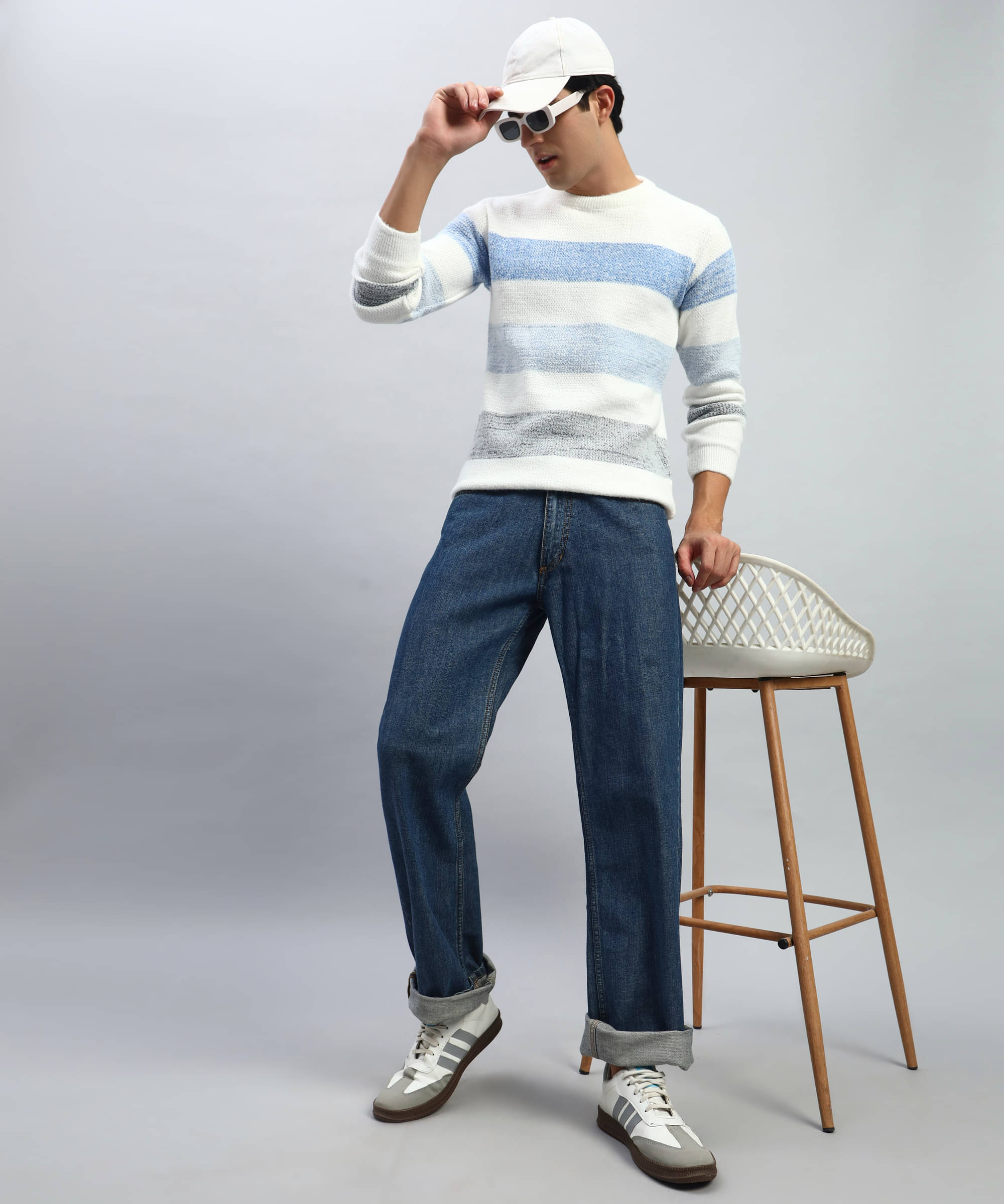 HELL BOUND Woollen Blend Round Neck Men's Full Sleeves Pullover Sweater - Light Blue ( Pack of 1 ) HELL BOUND Woollen Blend Round Neck Men's Full Sleeves Pullover Sweater - Light Blue ( Pack of 1 )