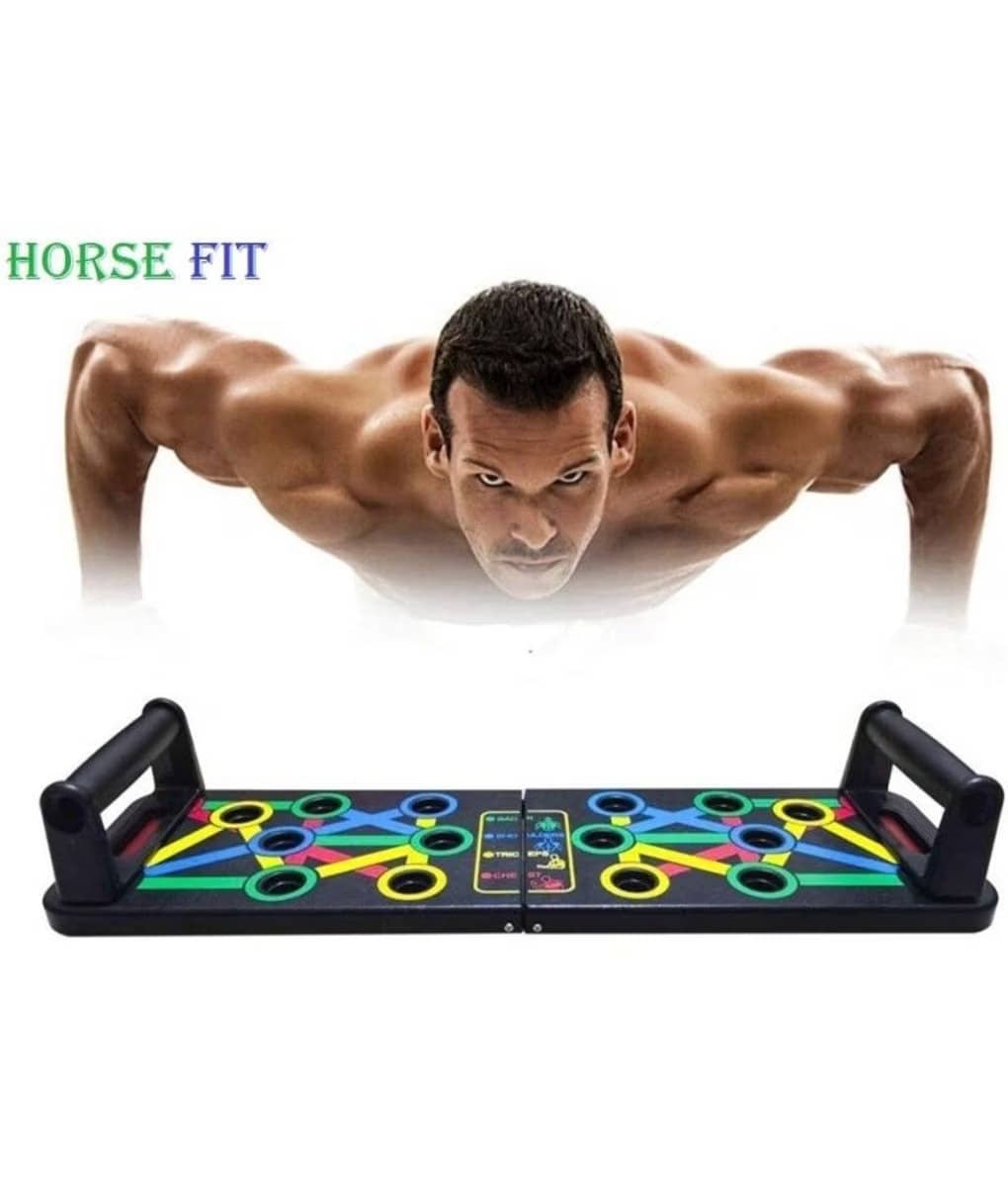 HORSE FIT Push Up Board -with 14-in-one Muscle Toning System, Multifunctional Color Coded Foldable Push up Board for Body For Man & Women - Sports and Fitness Equipment | Buy online on ZillyBuy