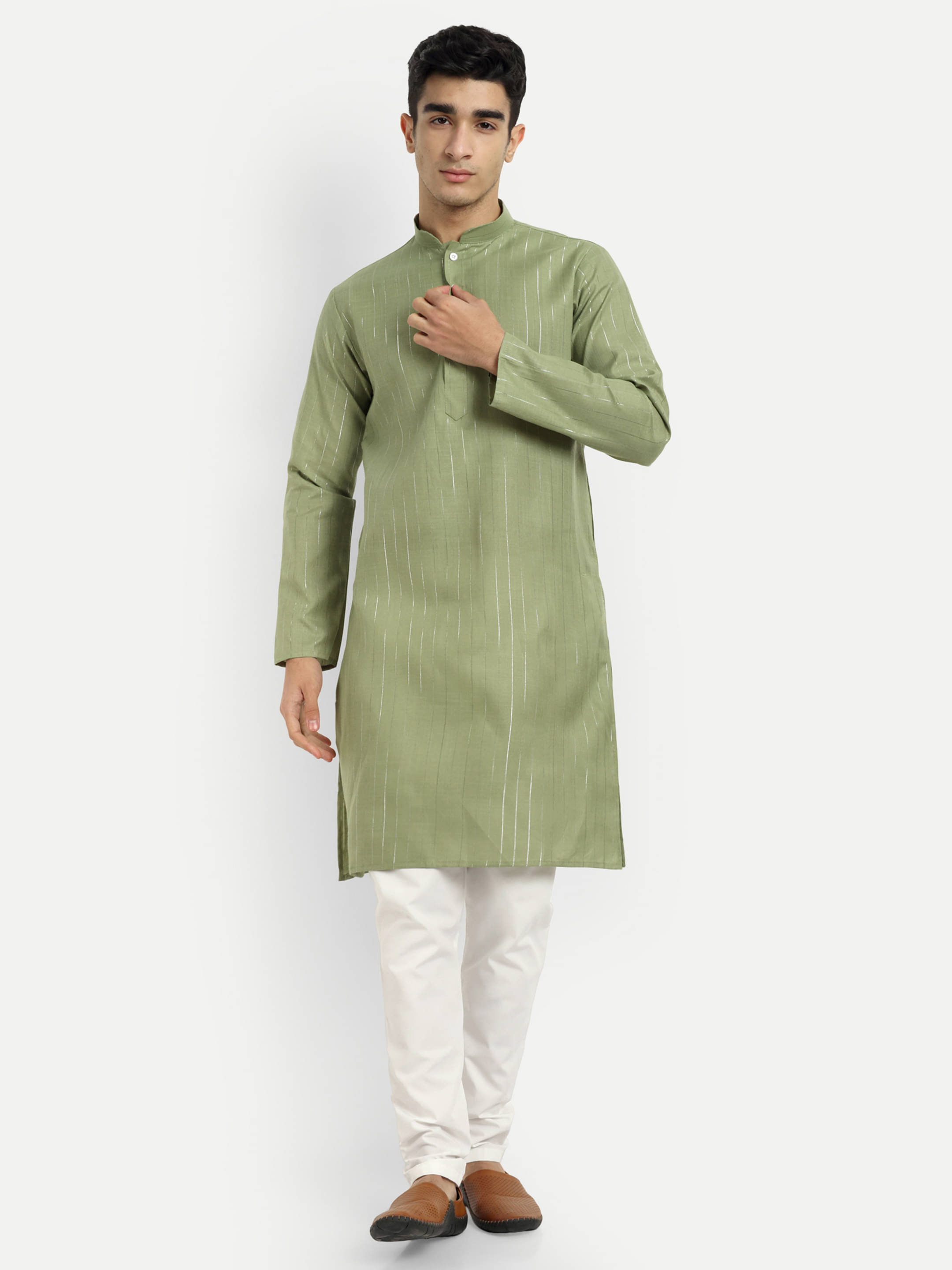 LEIPZIG FASHION Light Green Cotton Blend Men's Regular Kurta ( Pack of 1 ) LEIPZIG FASHION Light Green Cotton Blend Men's Regular Kurta ( Pack of 1 )