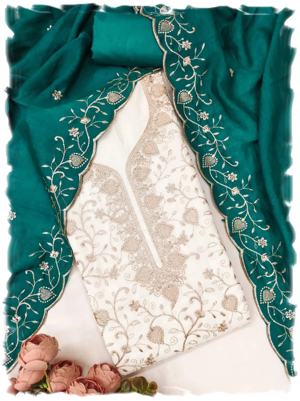 PANZORA Women SILK Unstitched Dress Material ( Dark Green ) PANZORA Women SILK Unstitched Dress Material ( Dark Green )