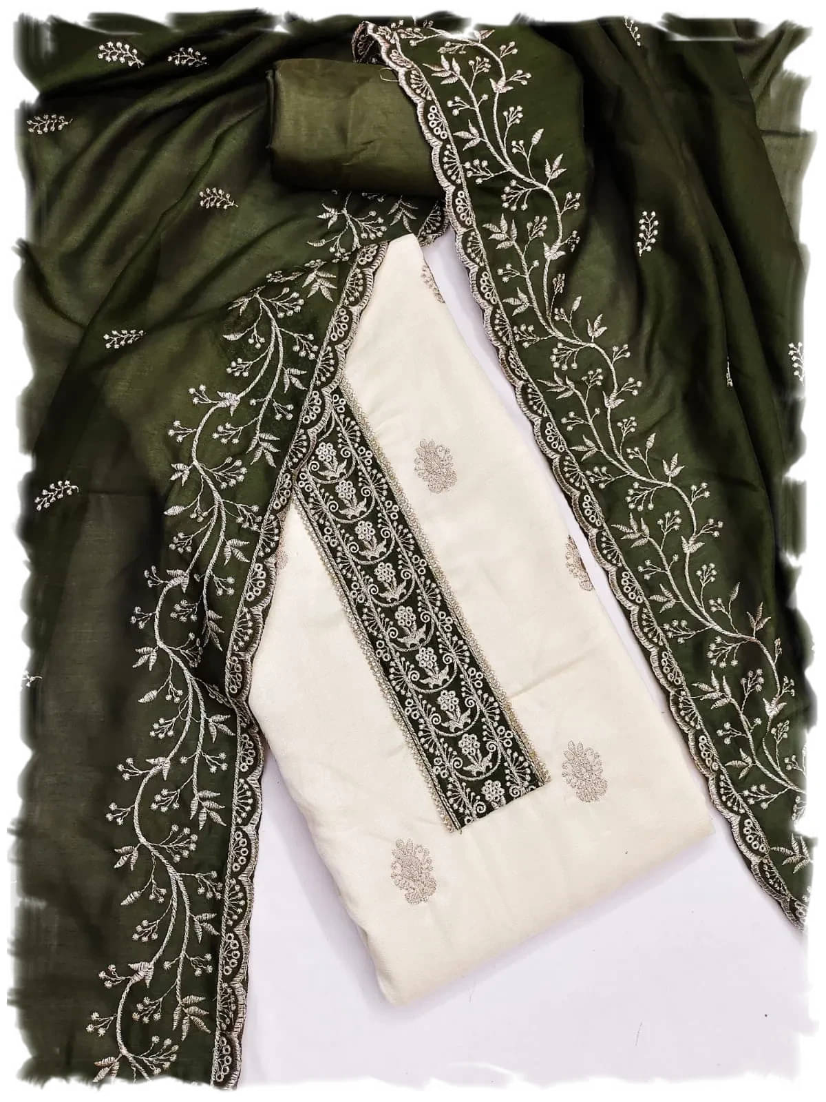 PANZORA Women SILK Unstitched Dress Material ( Dark Green ) PANZORA Women SILK Unstitched Dress Material ( Dark Green )