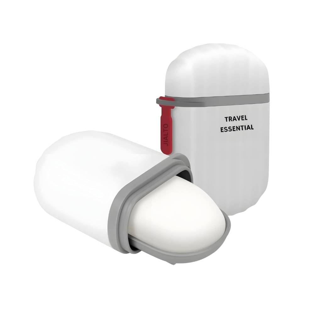     			Portable Travel Soap Case with Leak-Proof Lid, Fast-Draining Tray & Built-In Silicone Cleaning Brush for Home, Gym, School, Camping & Vacation – Compact, Hygienic & Durable