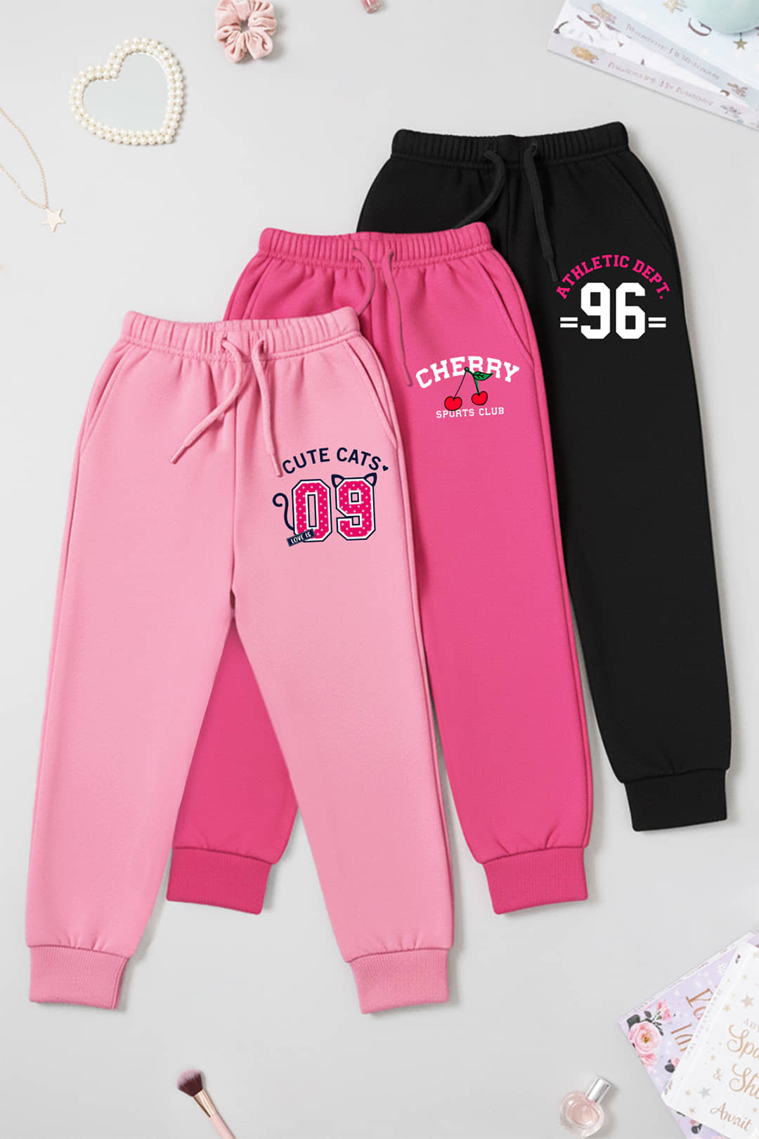 Trampoline Pack of 3 Girls Cotton Blend Trackpants ( Colors ) - Track Pants | Buy online on ZillyBuy