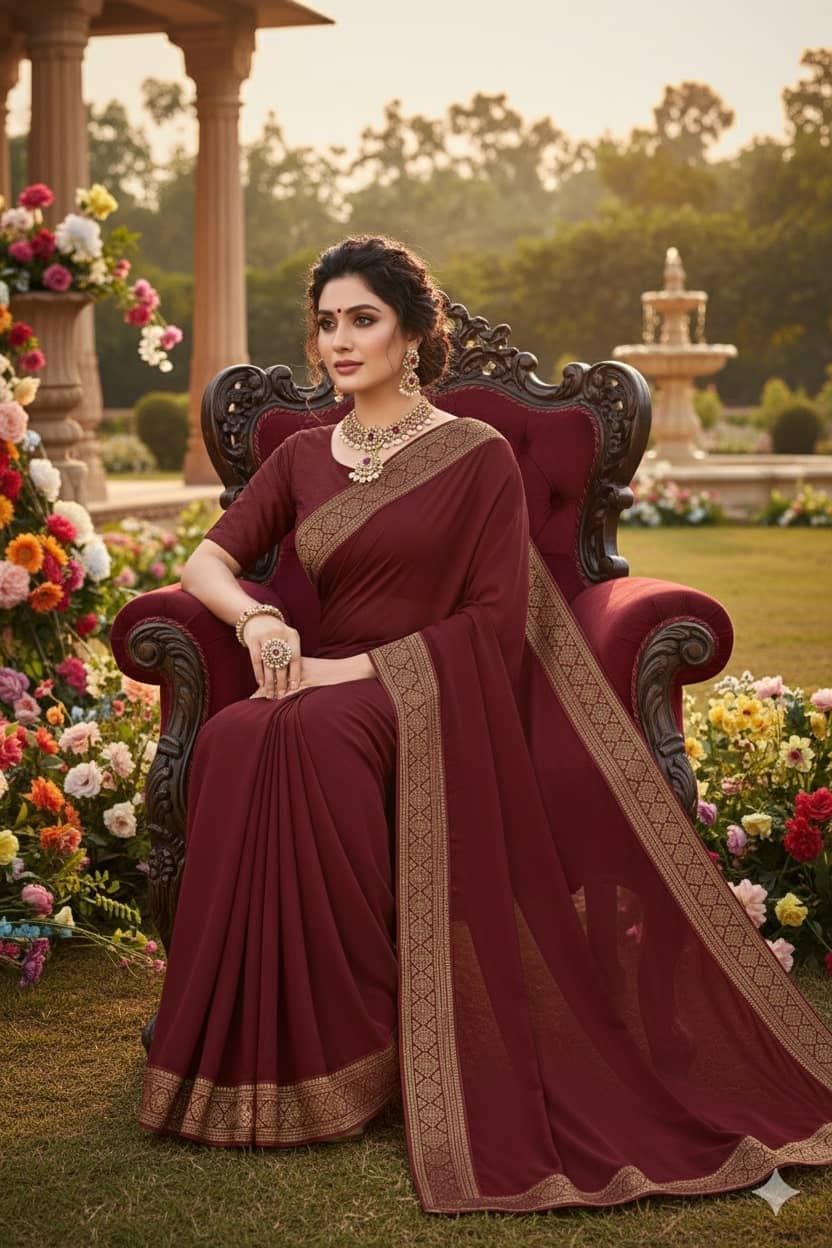 Vkaran Georgette Printed Regular Saree With Unstitched Blouse Piece ( Blue ) - Sarees | Buy online on ZillyBuy